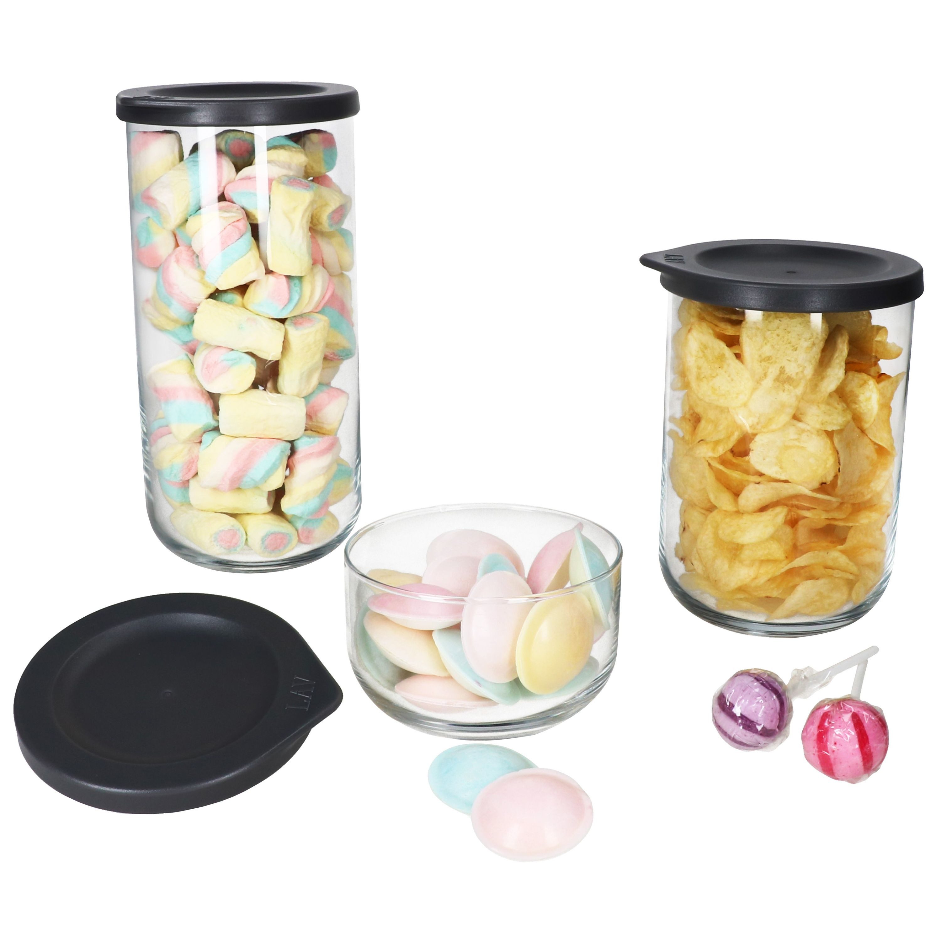 Ritzenhoff & Breker Vorratsglas Ritzenhoff 3tlg Set Boho Vorratsdose 1,4L 1L 380ml Glas-Behälter, Glas