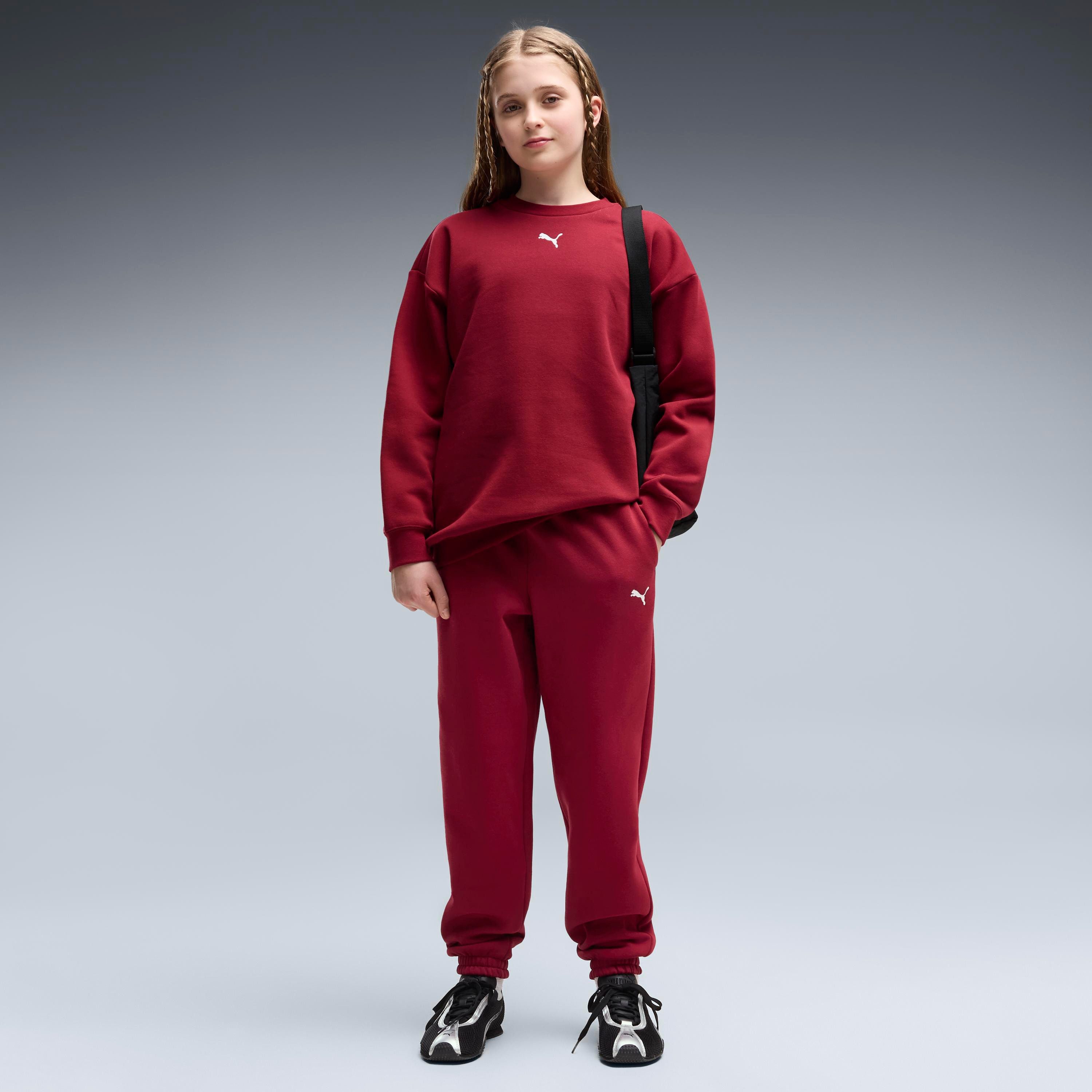 PUMA Trainingsanzug LOUNGEWEAR OVERSIZED SWEAT SUIT FL G (2-tlg), mit elastischem Bund, mit gerippten Bündchen, mit Seitentaschen