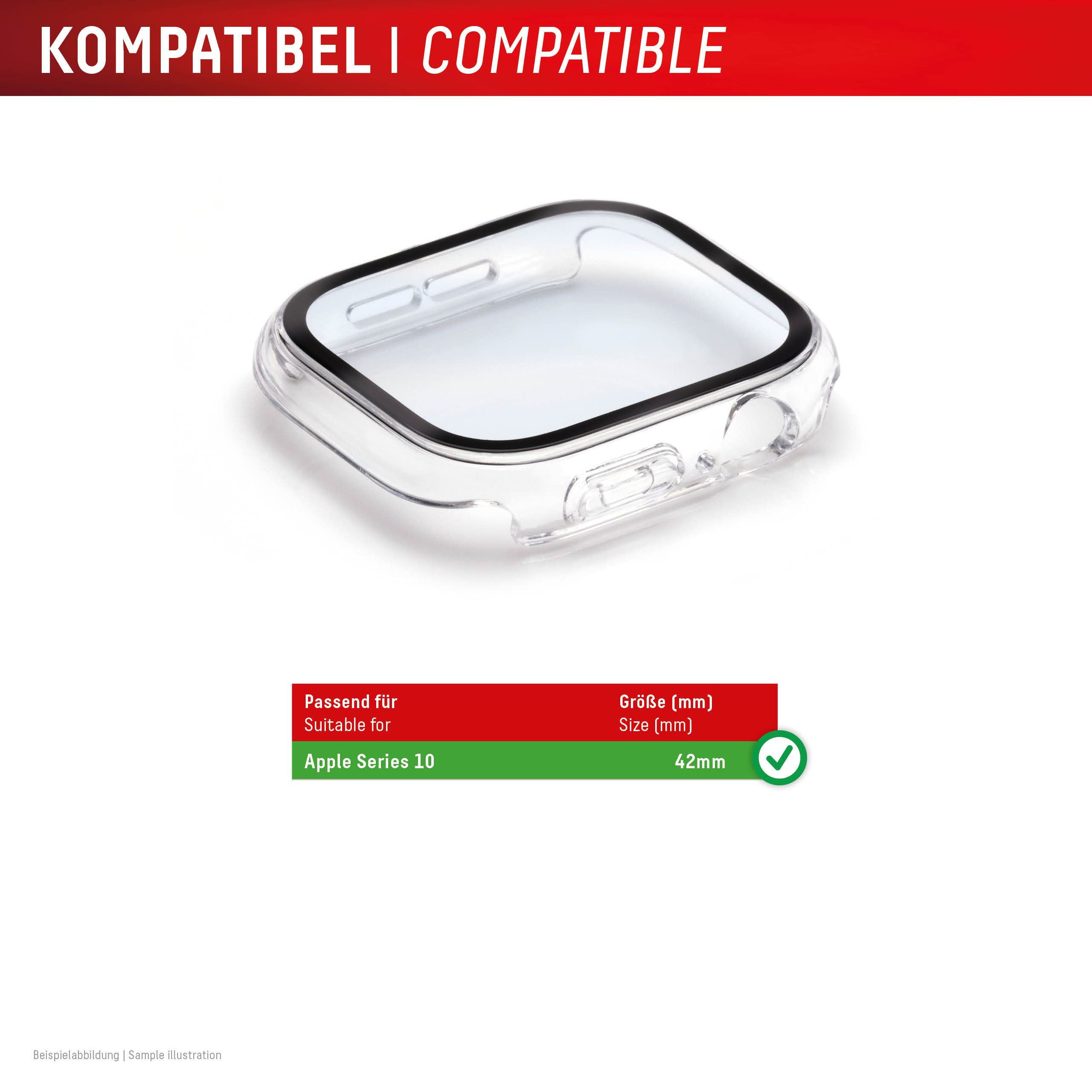 Displex Displayschutzglas Smartwatch Glass All-In-One Protector Full Body für Apple Watch Series 10 42 mm, Apple Watch Series 11 42 mm, Displayschutzfolie, Schu – Bild 3 von 5