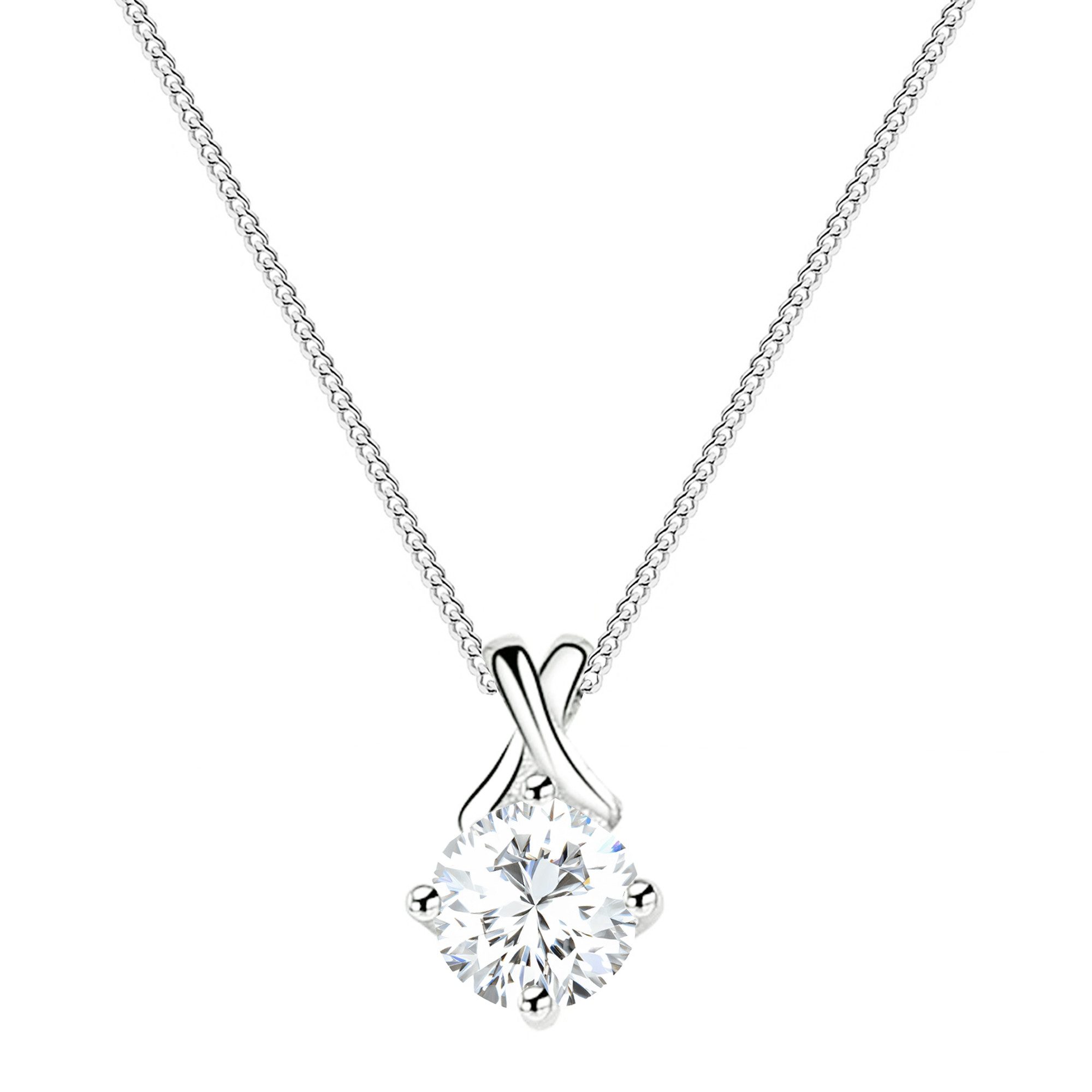 LÖB Kette mit Anhänger 925 Silber Halskette Tropfen-Anhänger Zirkonia Stein Tropfenform weiß (Geschenke für Frauen Damen Beste Freundin Mutter Mama Ehefrau Oma sie zum Geburtstag Schmuck Sommer), Kette Tropfenanhänger Glitzer Steinanhänger Diamant Form Brautschmuck