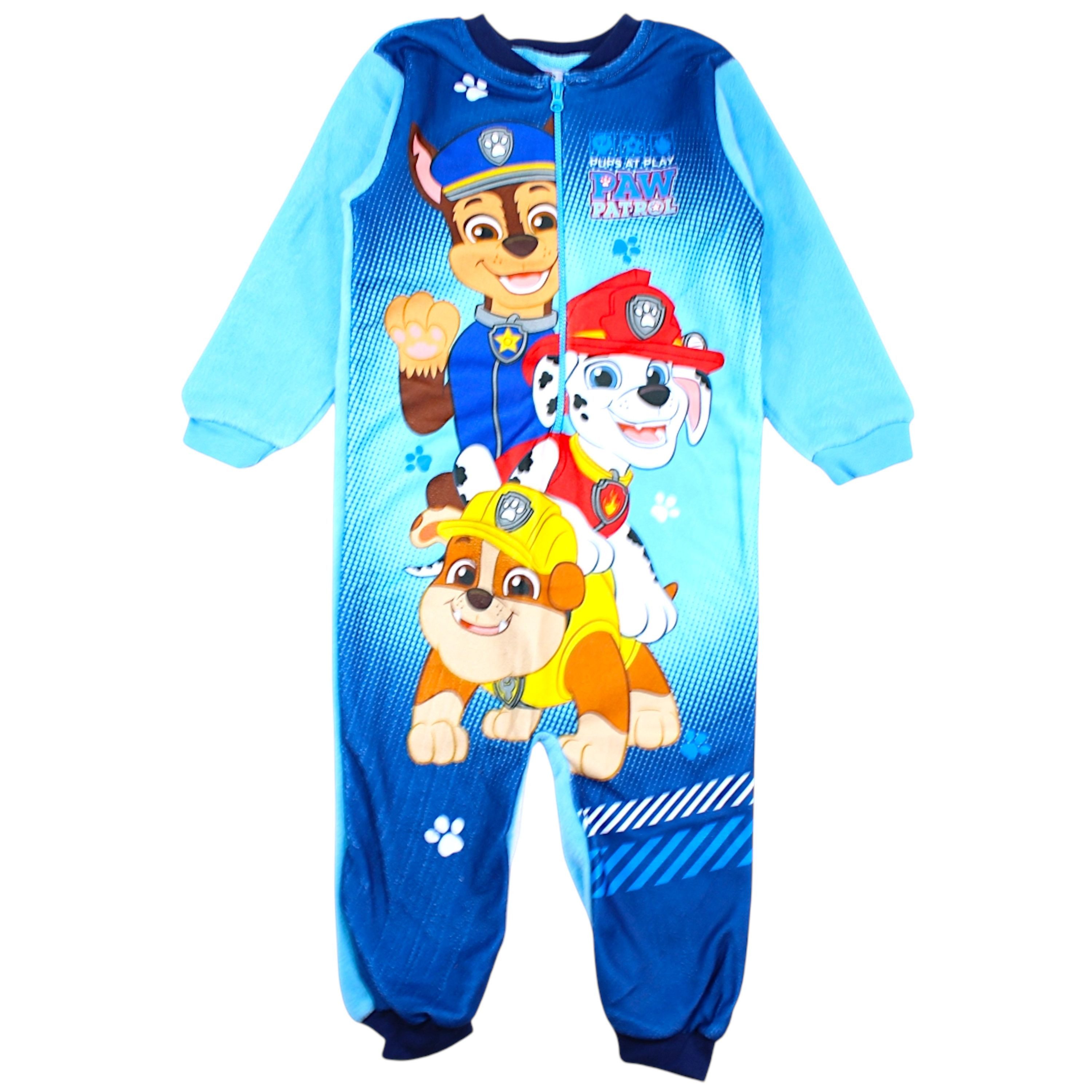 PAW PATROL Fleeceoverall Chase, Marshall & Rubble (1-tlg) Jungen Hausanzug Schlafoverall Gr. 92 - 128 cm