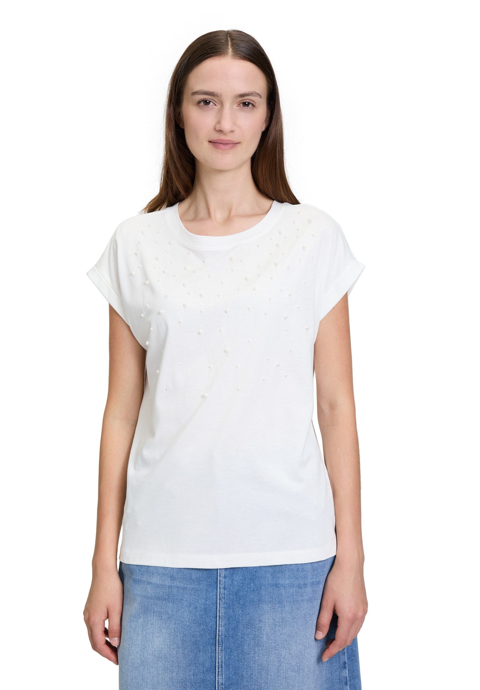 Kurzarmshirt Betty & Co Casual-Shirt mit Perlen