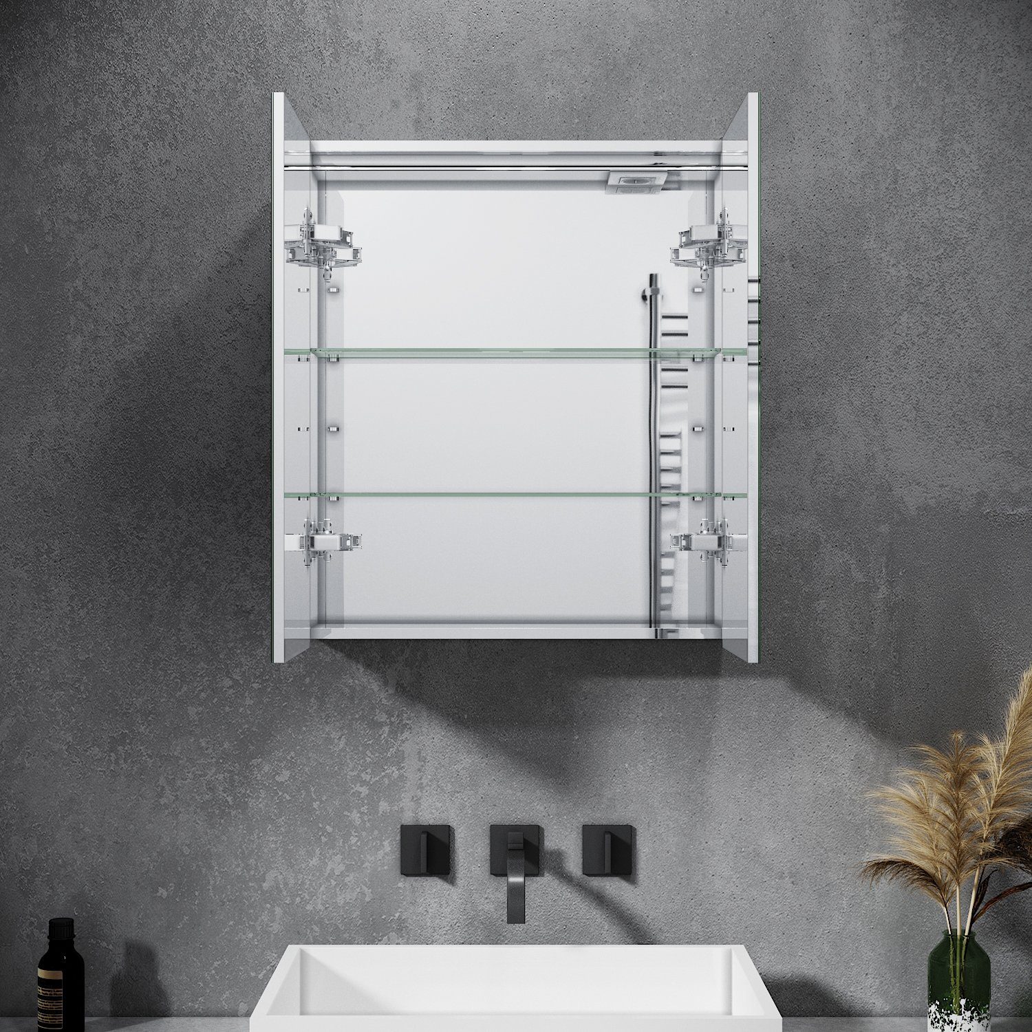 SONNI Spiegelschrank Bad Spigelschrank beschlagfrei Spigelschrank mit Beleuchtung 60x70cm