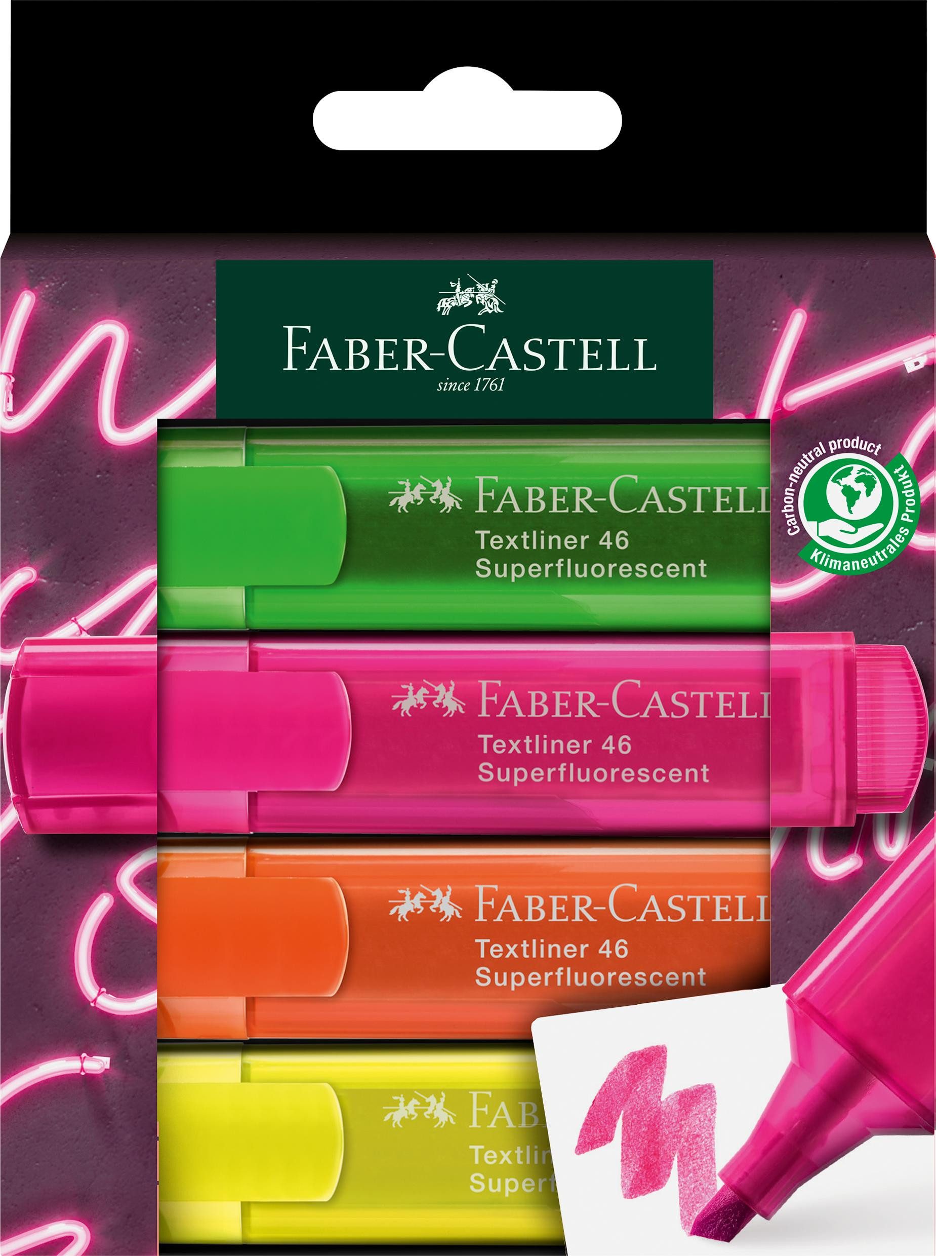 Faber-Castell Marker Faber Castell Textmarker TL 46 1-5 mm Neon 4er