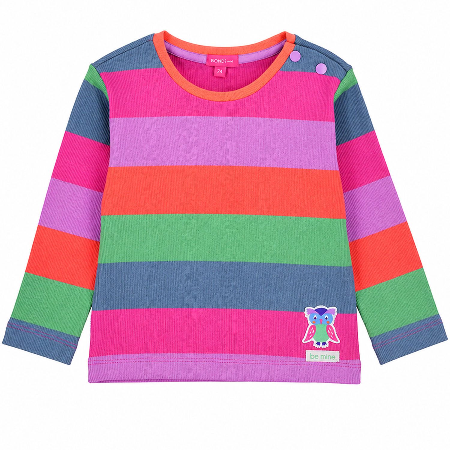 T-Shirt Mädchen Langarmshirt 'Be mine' 86966, Stripe Pink