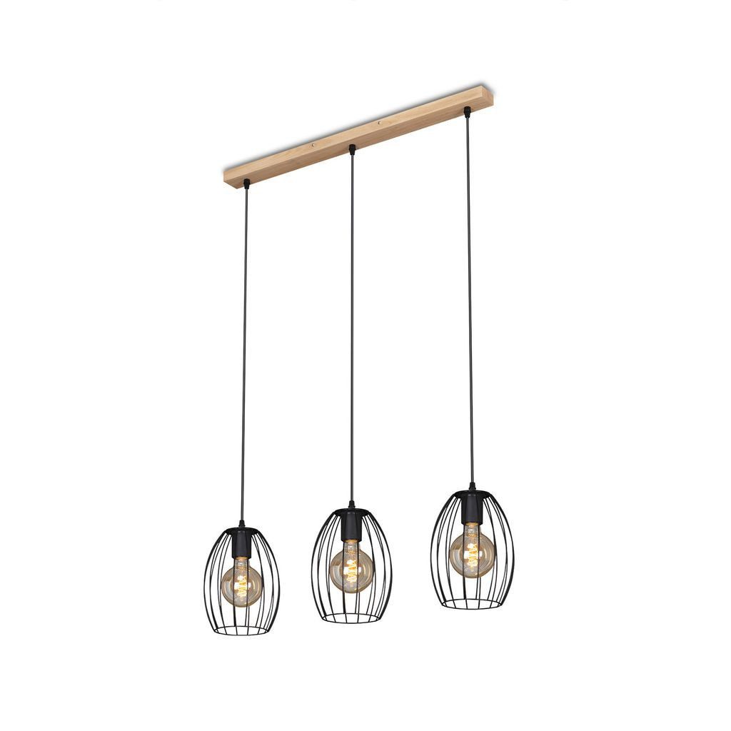 Briloner Leuchten LED Pendelleuchte 4039-035, ohne Leuchtmittel, 2700K - Extra-Warmweiß, Hängelampe, 70x17,5x109,5cm, Schwarz, max.60W, E27, Esszimmer, Küche