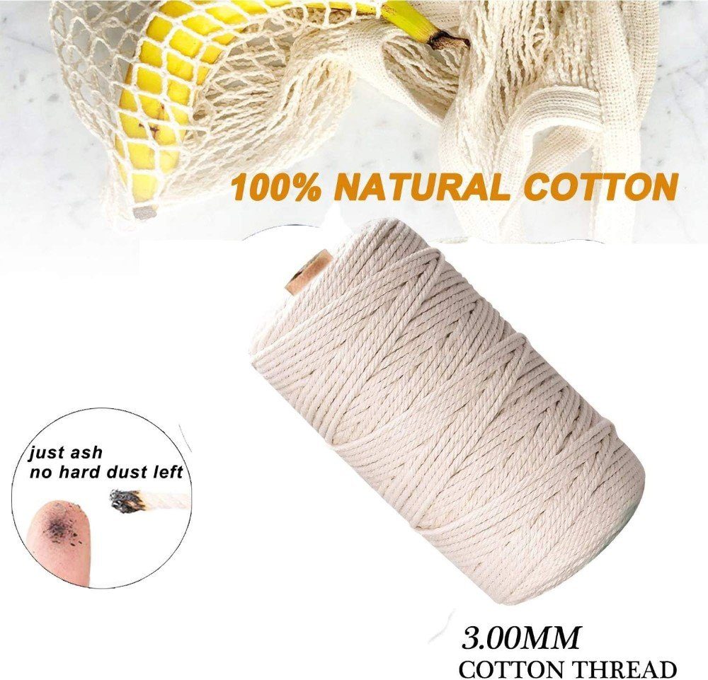 Hiegvor Dekohänger Makramee Garn Natur-Baumwollkordel für DIY-Projekte (Makramee/Set, Makrameerolle), Makramee-Garn: 100% natürliche Baumwolle.