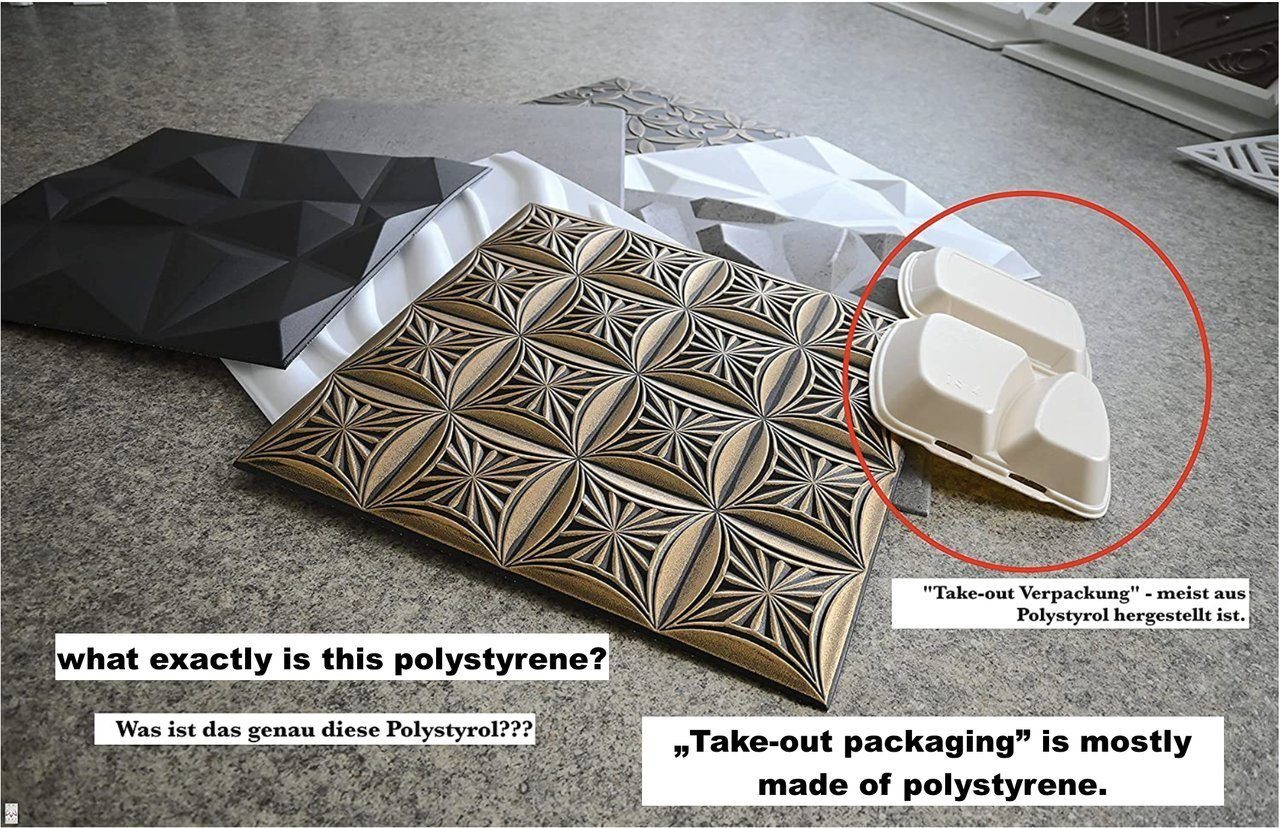 Wandpaneel 0,25 Wandpaneele Polystyrol 3D Stück) IKHEMalarka 3D Optik STYROPOR 16 (4qm qm, ARTIGES! Wandverkleidung Holz MATERIAL = 2014 Deckenpaneele,