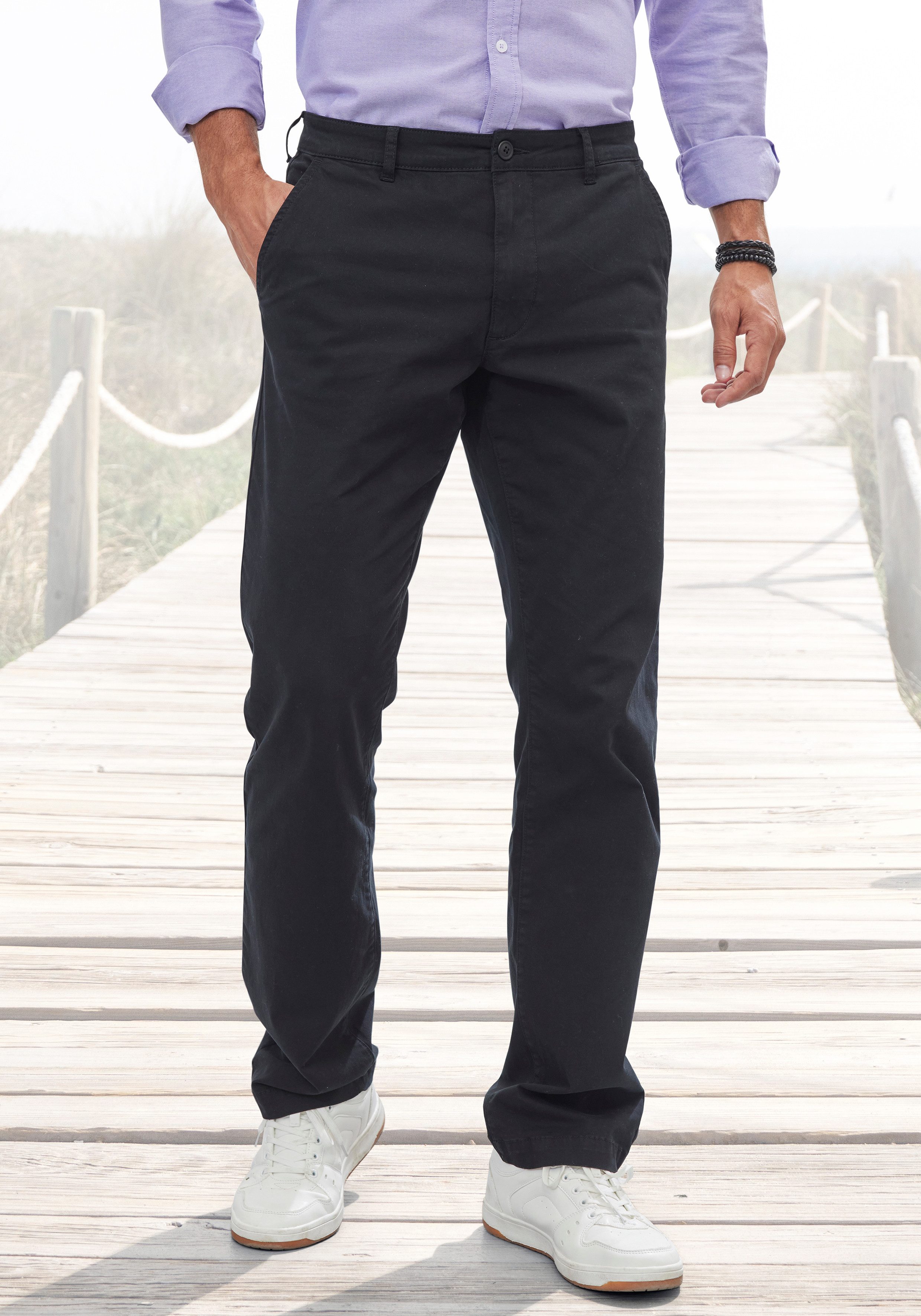 H.I.S Chinohose regular-fit lange Hose, aus elastischer Baumwoll-Qualität