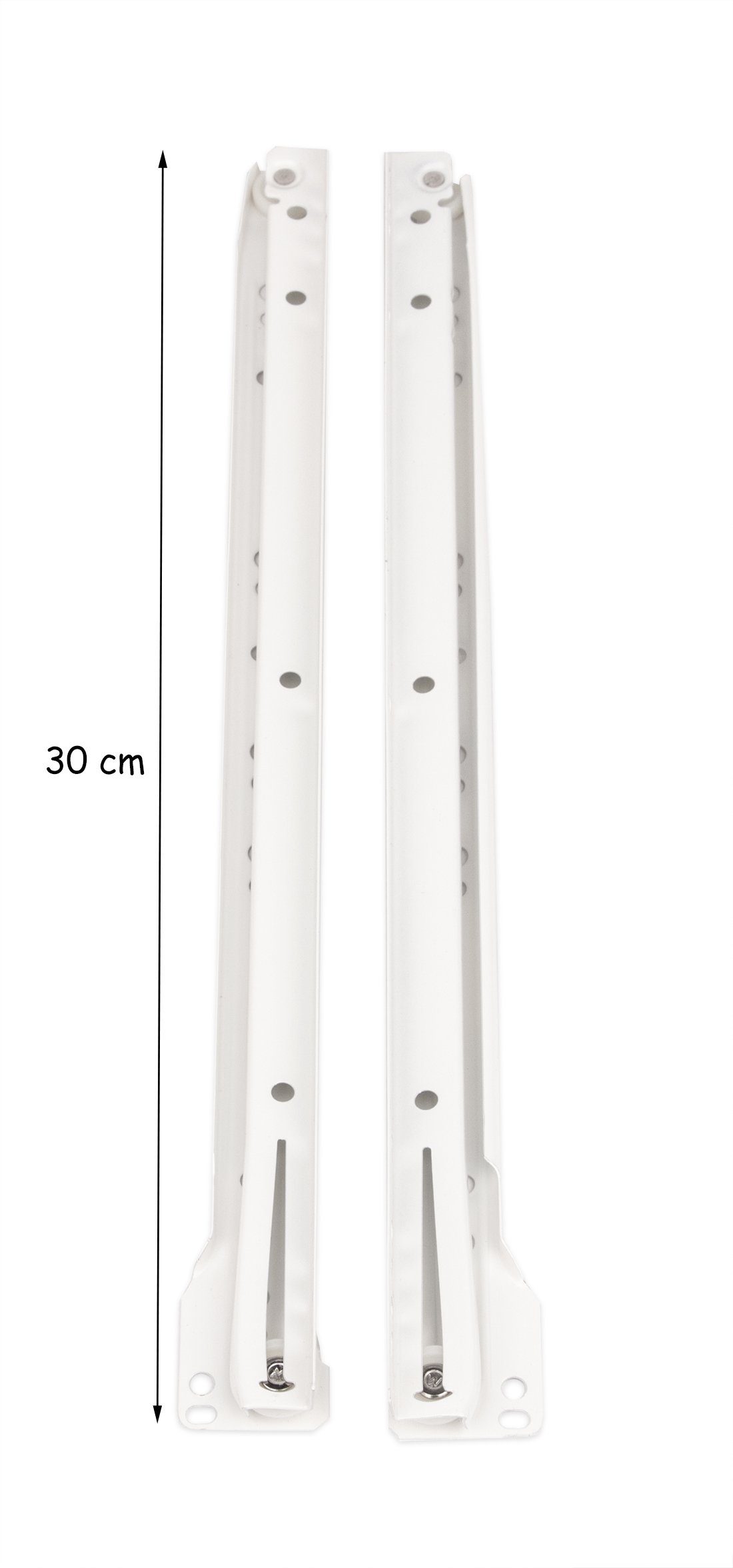 BigDean weiß Paar Schienen Schubladenauszug 300mm 1 Schubladenschienen Auszug