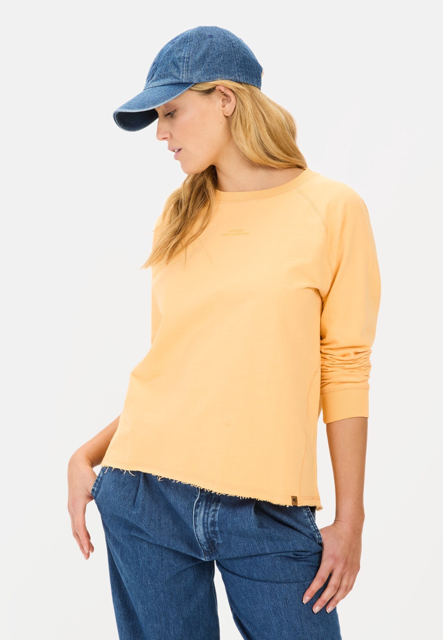 camel active Sweatshirt aus reiner Baumwolle Langarm Rundhals günstig online kaufen