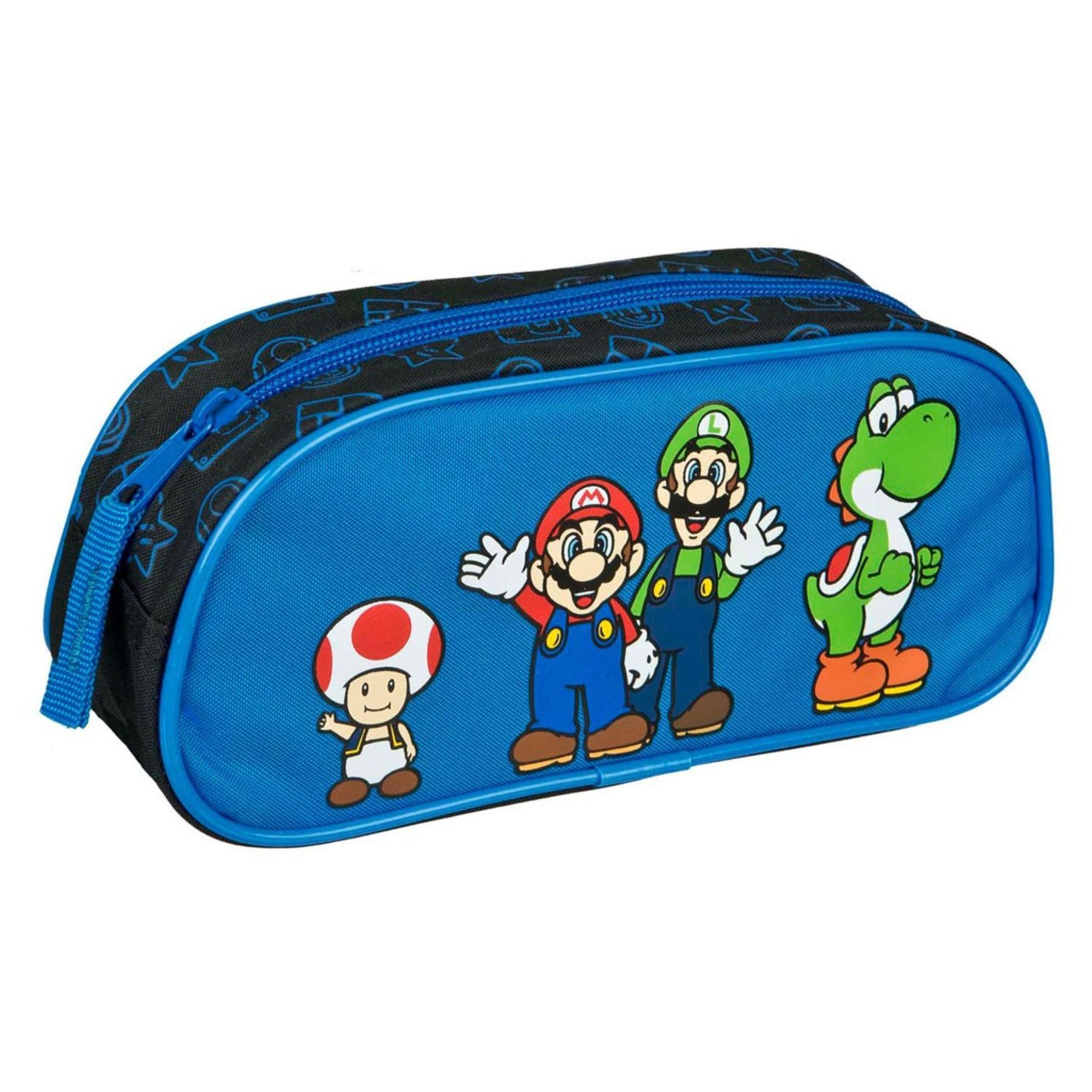 Super Mario Federmäppchen Kinder Schulmäppchen Etui Stifte Tasche Blau, (1-tlg)