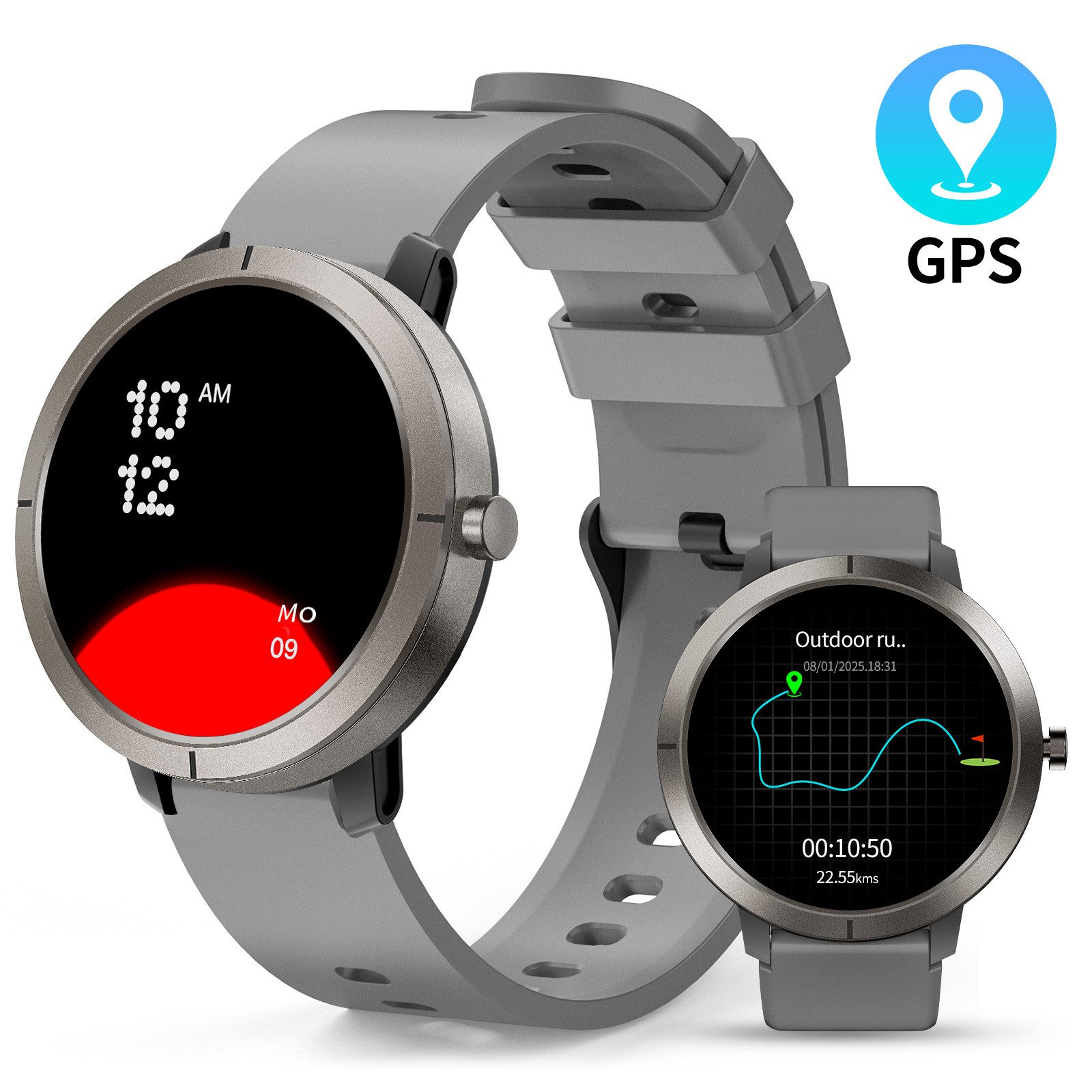 Yuede 4G LTE Smartwatch,GPS Smartwatch für Herren, Smartwatch (1,32 Zoll cm/2 Zoll) Eingebautes GPS, Fitness Uhr mit AMOLED Display 466*466, 170+ Sportmodi Sportuhr, Gesundheits-Uhren mit Herzfrequenz, Blutsauerstoffgehalt, Stress, Schlafüberwachung, verfügbar für Android Android 5.0+ / iOS 12.0+
