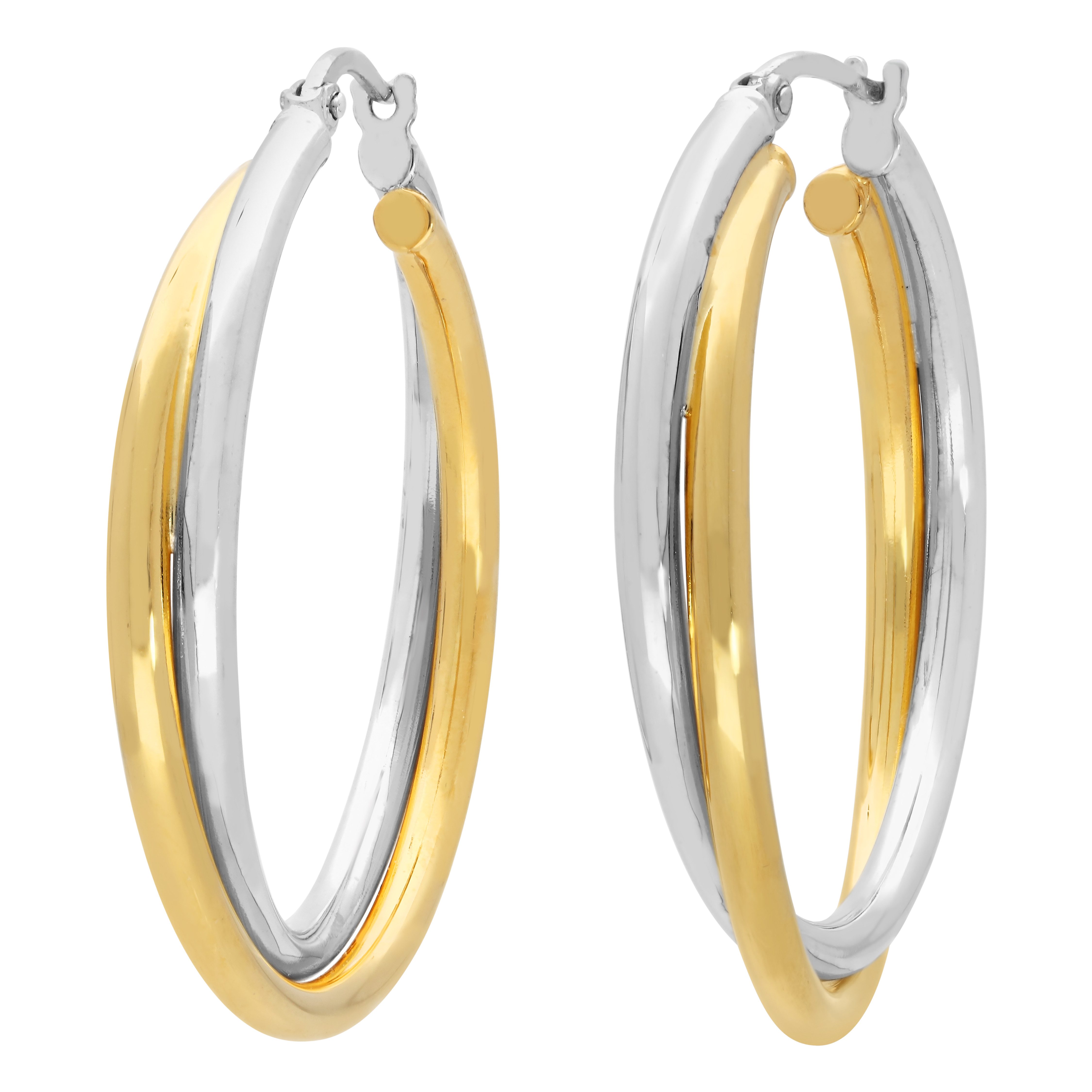 Firetti Paar Creolen Schmuck Geschenk Silber 925 Ohrschmuck Ohrringe bicolor – Bild 2 von 3