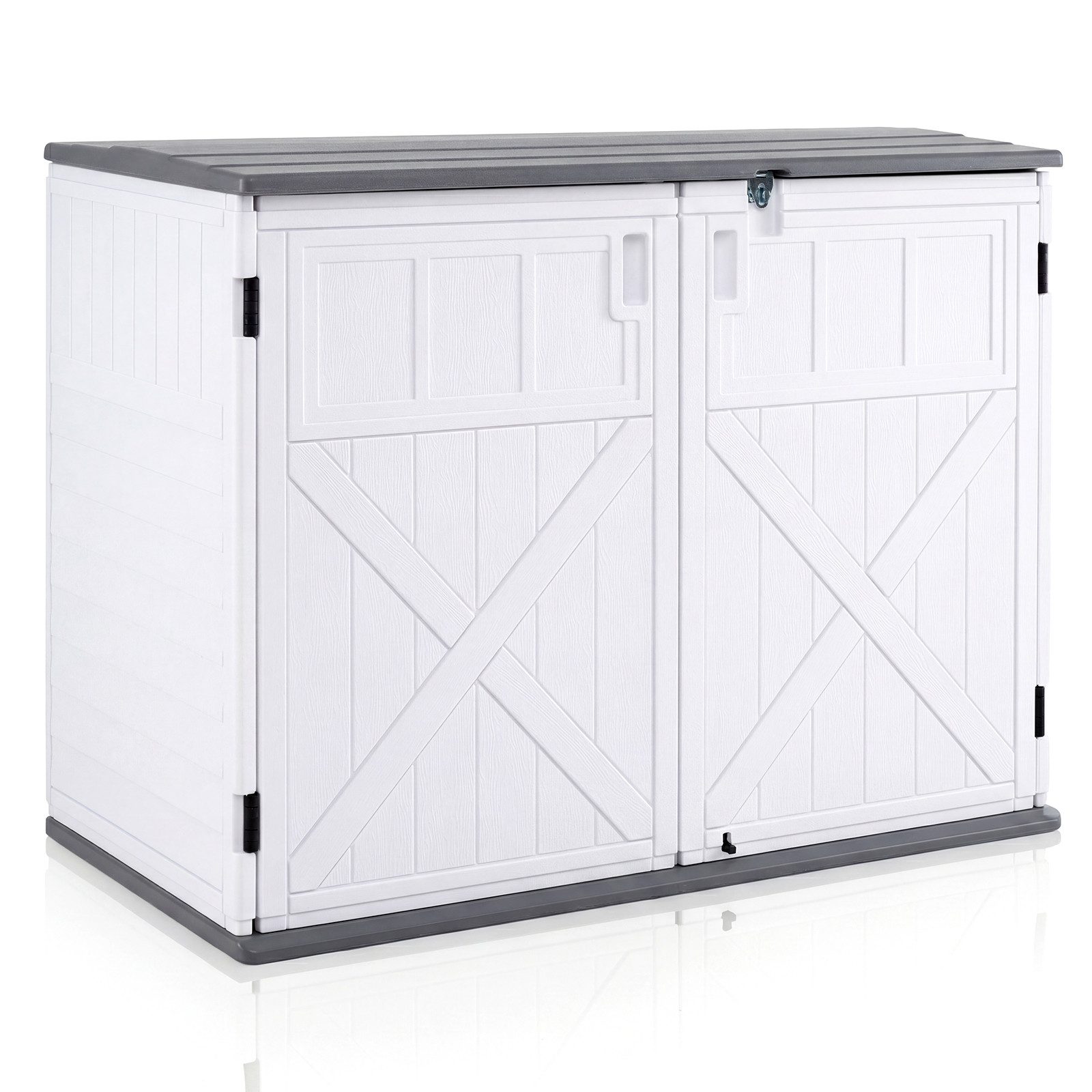 COSTWAY Auflagenbox, Gartenschrank, Geräteschrank mit verstellbarem Regal
