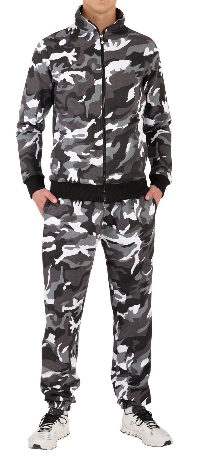 O'Poppy Jogginganzug Sportanzug Freizeitanzug 2-teilig (2-tlg), mit Taschen und Reißverschluss, Logo auf dem Schiebergriff