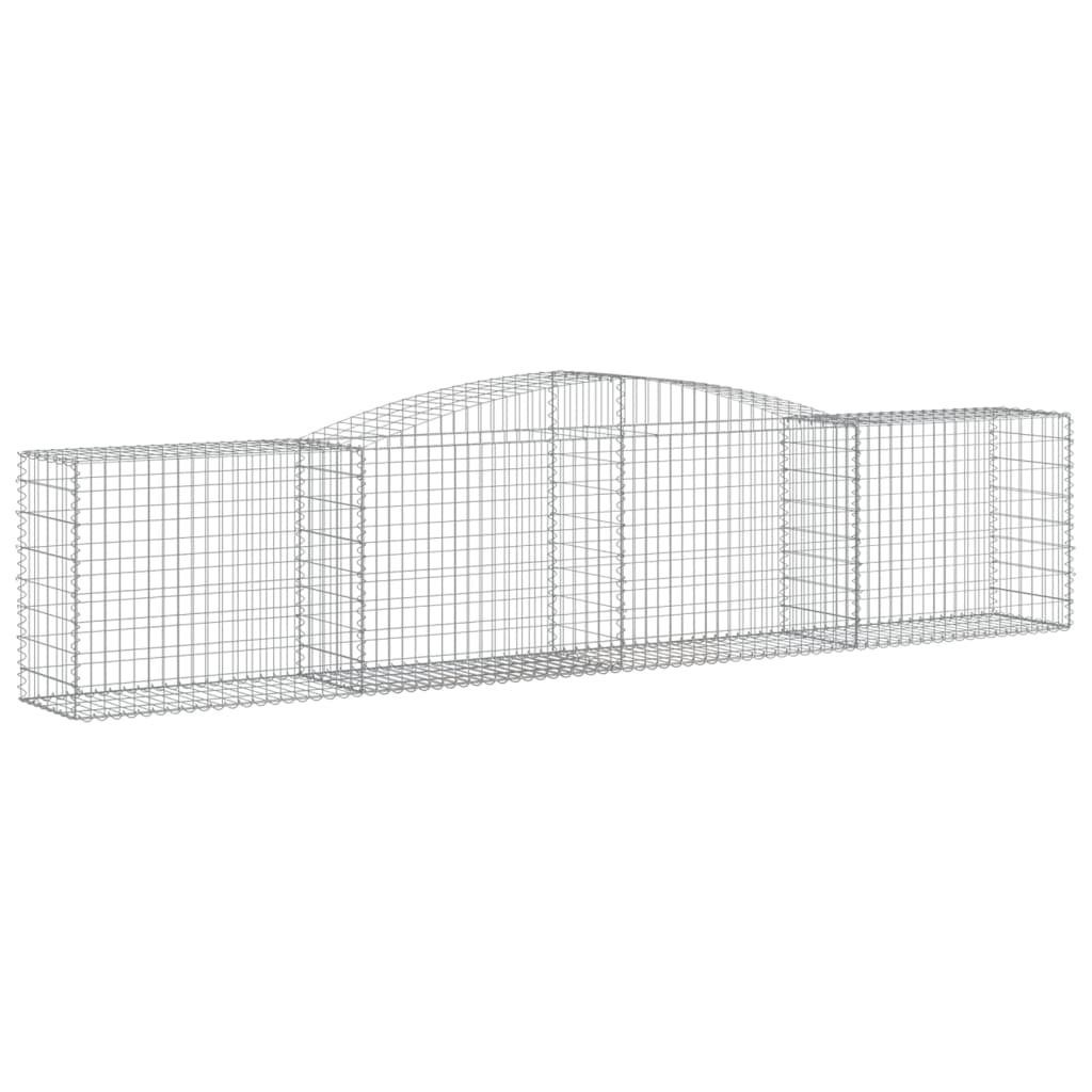 vidaXL Blumentopf Gabionen mit Hochbogen 2 Stk. 400x50x80/100cm Verzinktes Eisen (2 St)
