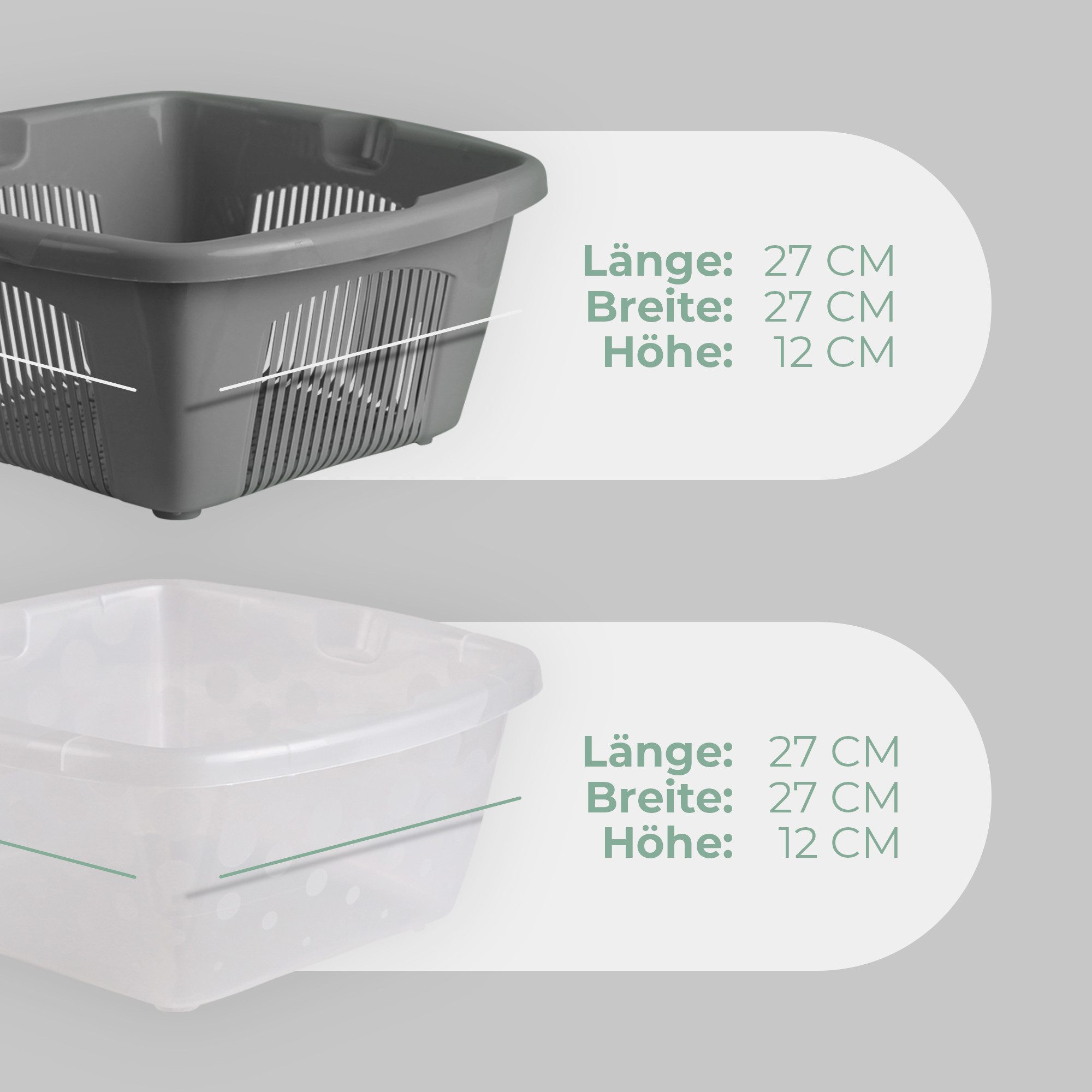 ProHome Küchensieb Stapelbares Sieb, Kunststoff BPA Frei, (Schüssel + Sieb), 2 in 1 Küchensieb Nudelsieb Abtropfsieb inkl. Schale Lebensmittelecht