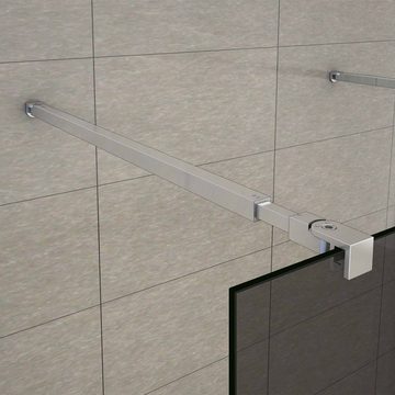 duschspa Duschwand 10mm Duschwand schwarze Duschtrennwand Glaswand Walk in Dusche, Einscheibensicherheitsglas, (Set), Glas
