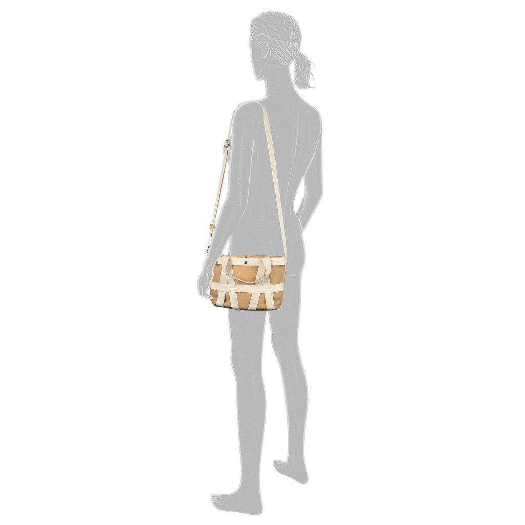 TOM TAILOR Denim Shopper Jada, Damen Umhängetasche, Handtasche mit schückendem Gewebebandgitter