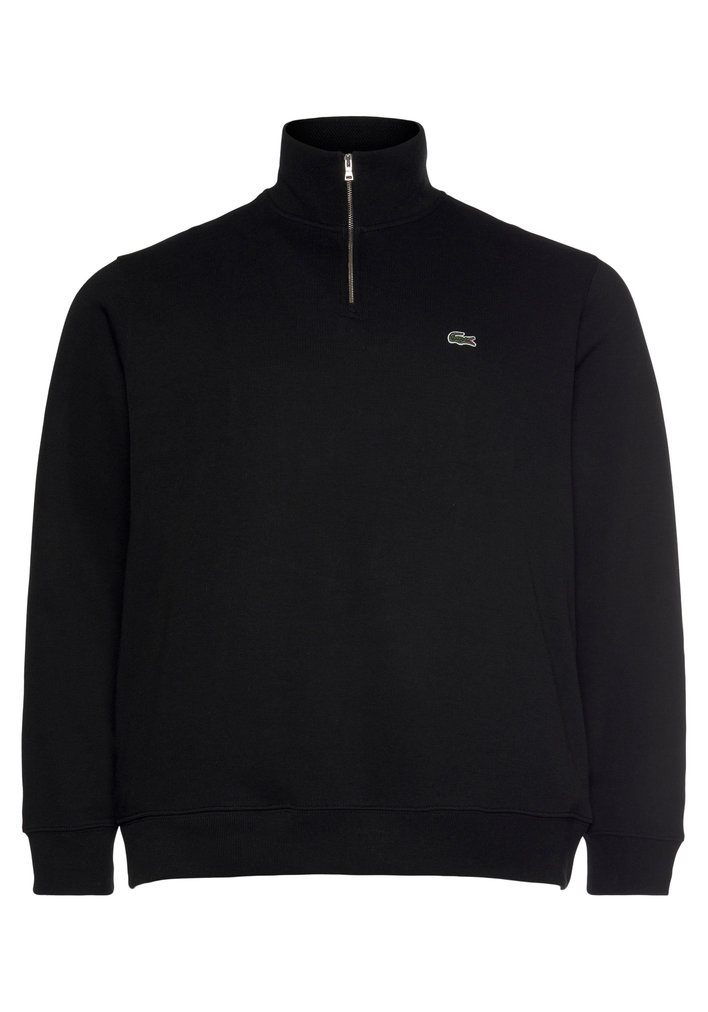 Lacoste Sweatshirt mit Sweattroyer Stehkragen black