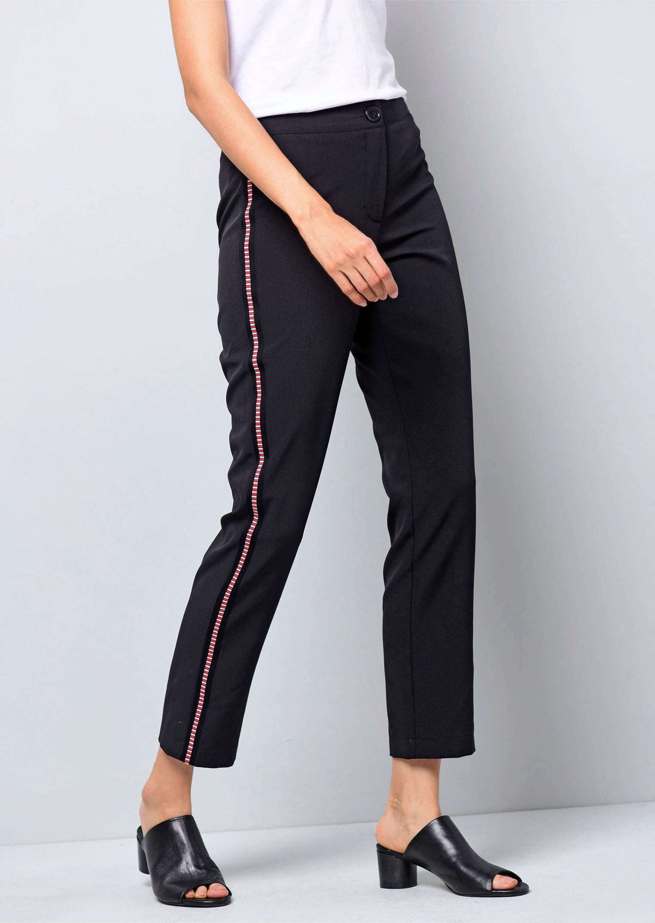 Alba Moda Stoffhose Hose mit Beinverzierung