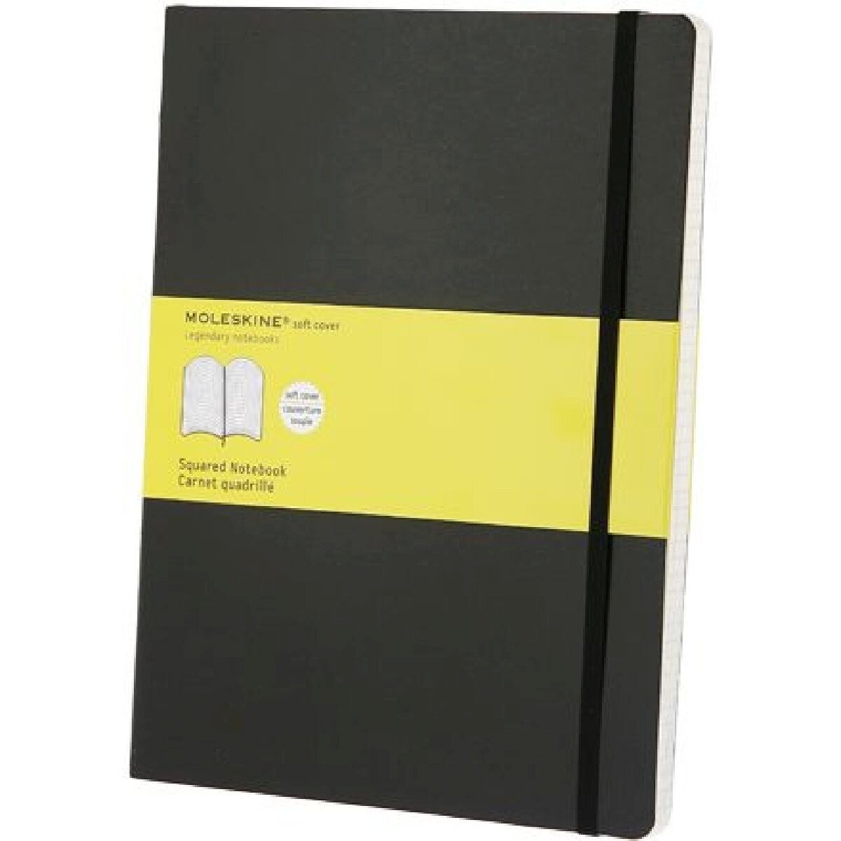 MOLESKINE Notizbuch Notizbuch XL 19x25cm kariert Softcover schwarz