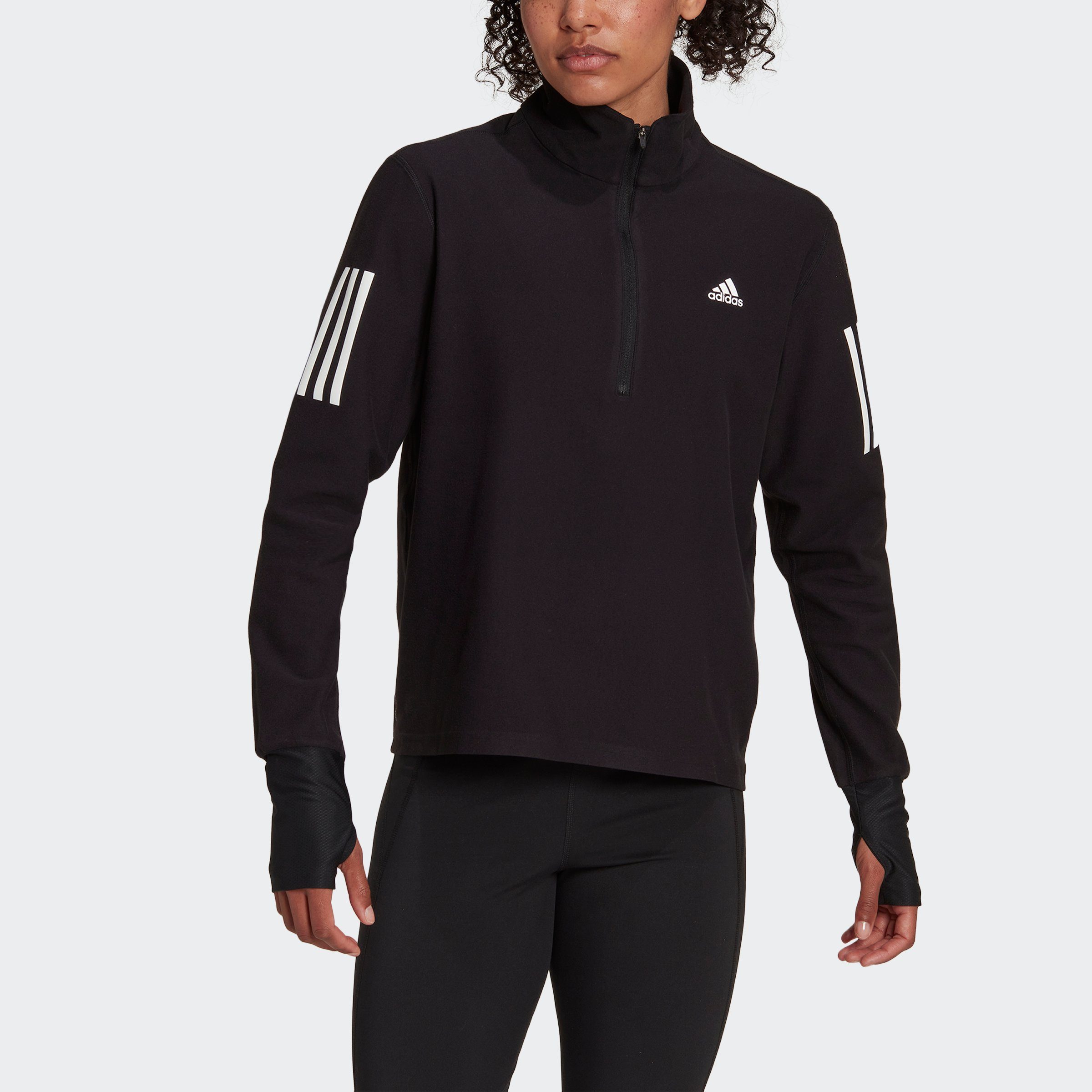 1/2 RUNNING RUNNINGOBERTEIL OWN Rollkragenshirt RUN THE Performance ZIP adidas