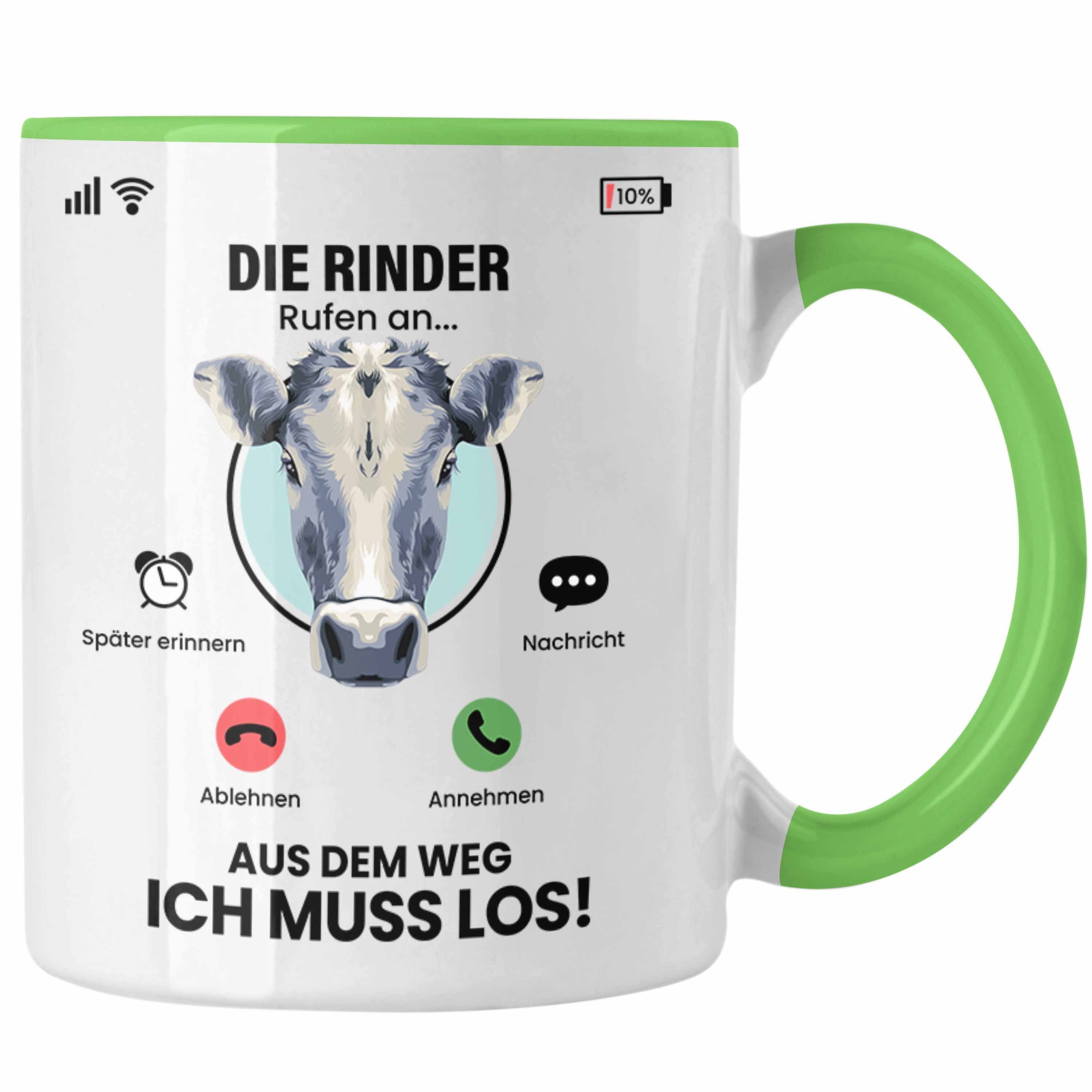 Rinder für Geschen Rinder Züchter Rufen Geschenk Besitzer Tasse Tasse Trendation Die An Grün