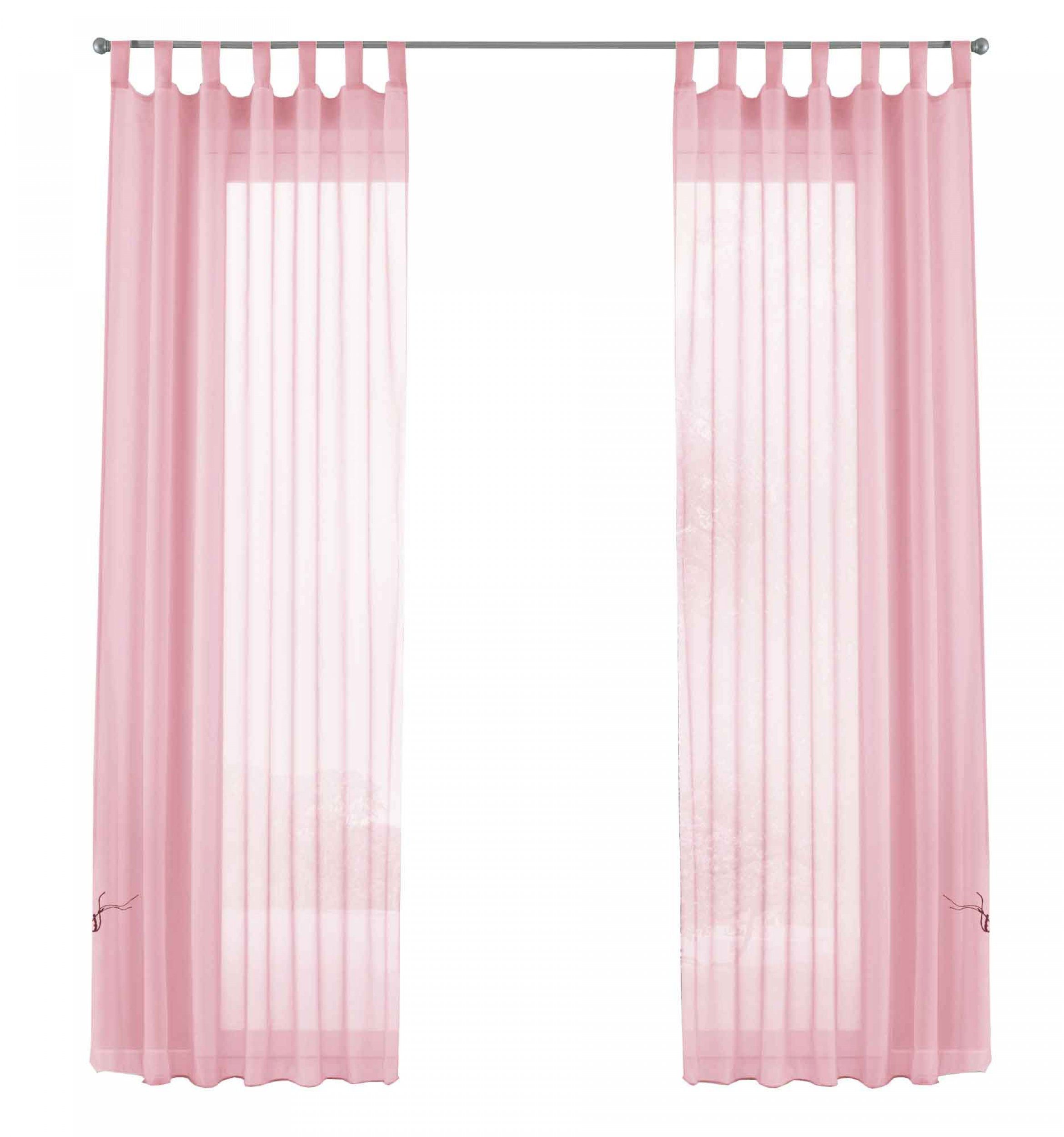 Gardinenbox Gardine (2 St), Schlaufen, transparent, Voile, Transparent Vorhang Set Voile Bleibandabschluss 61000CN