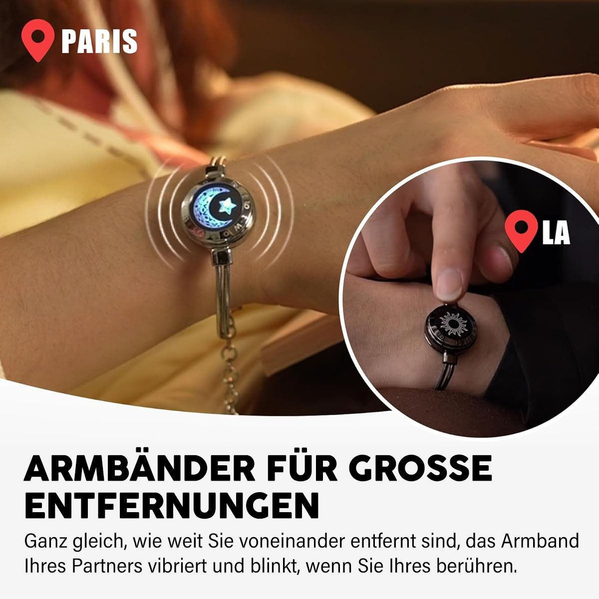 MOPUEA Bettelarmband Intelligentes Sensorarmband: Berührung,Liebes Geschenk (2-tlg)