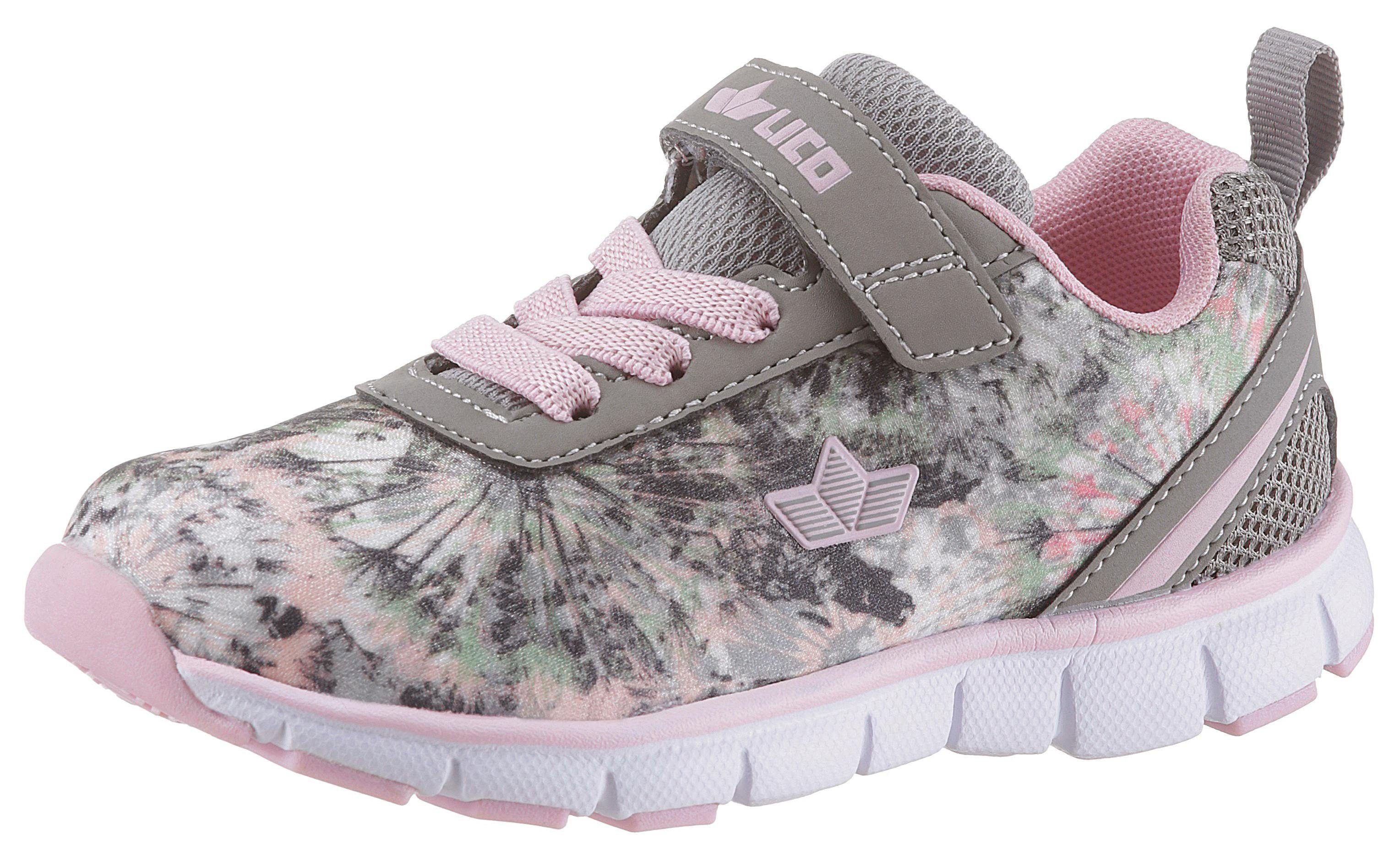 Lico Sunflower VS WMS Sneaker mit hübschen Blumenmotiven rosa-grau