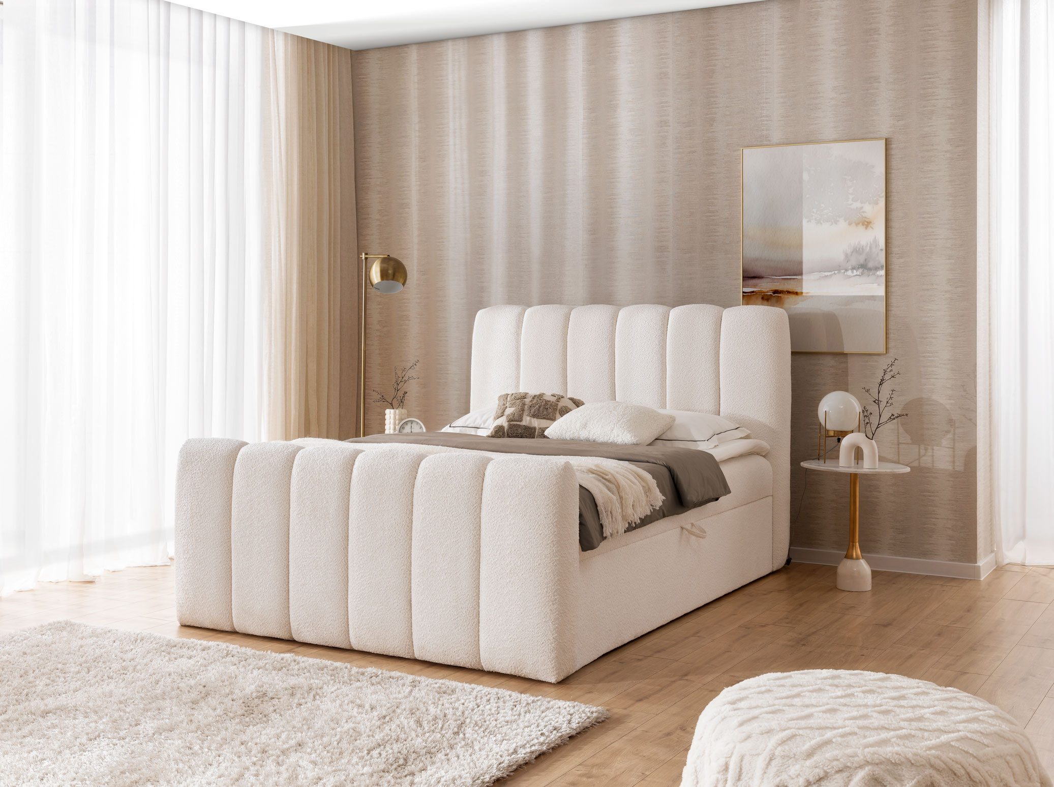 yourhouse24 Boxspringbett Chloe mit 2 Bettkästen, Doppelbett mit Bonell-Mat günstig online kaufen