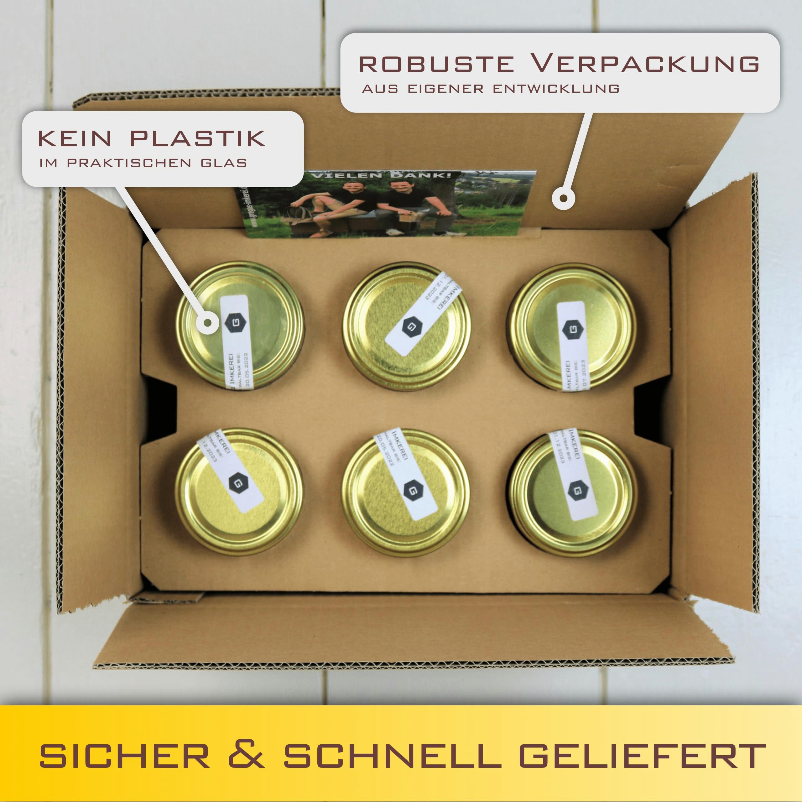 Grega´s Imkerei Honig 4er Fruchtbox - Früchte im Honig - Honigsüßer Brotaufstrich, 4 x 250 g, (Set, ideales Probier- & Geschenkset), 4x 250g (Erdbeere, Blaubeer – Bild 5 von 5