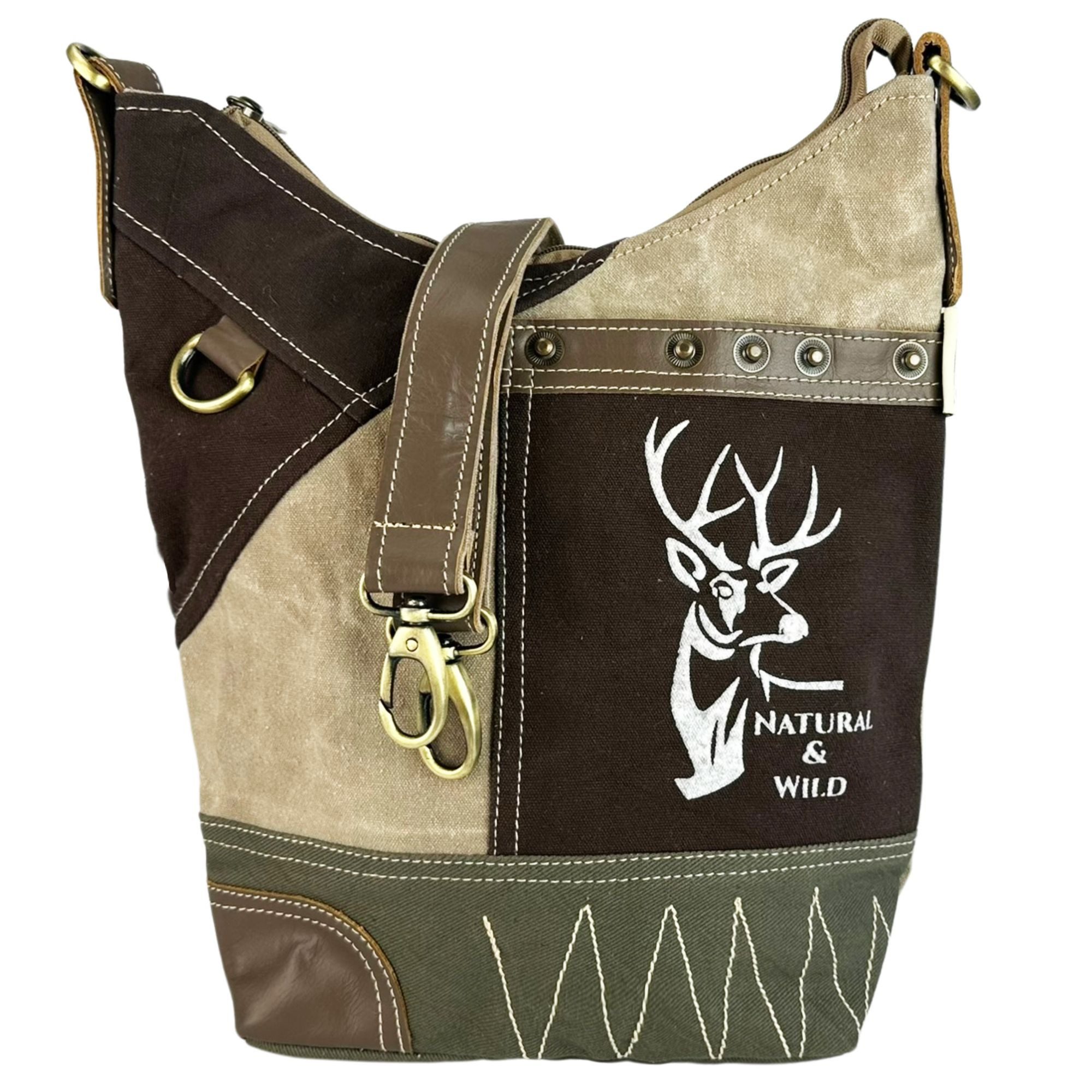 Sunsa Umhängetasche Trachten Umhängetasche Reh Motiv Trachtentasche Hobo Tasche, enthält recyceltes Material