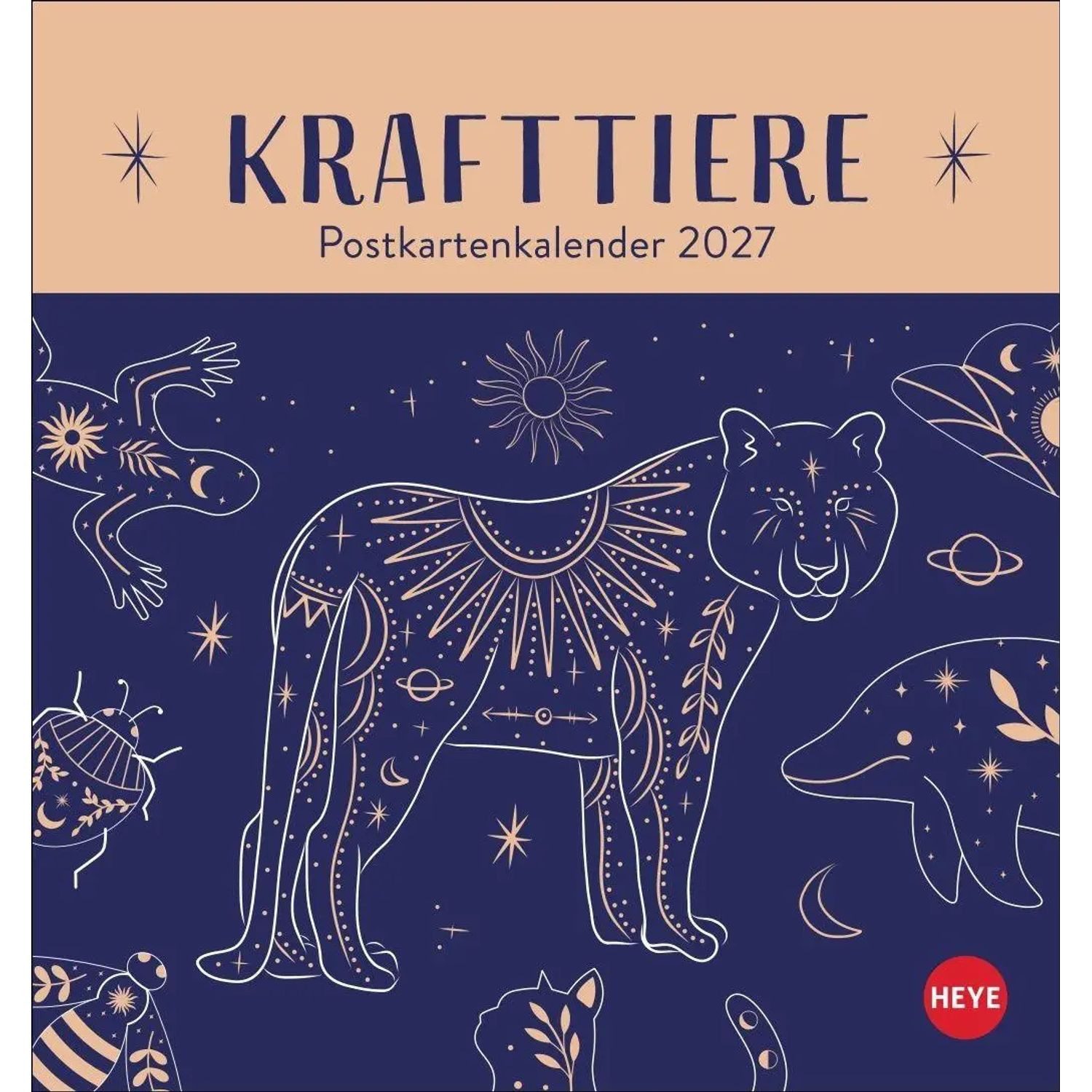 HEYE Monatskalender Krafttiere Postkartenkalender 2027