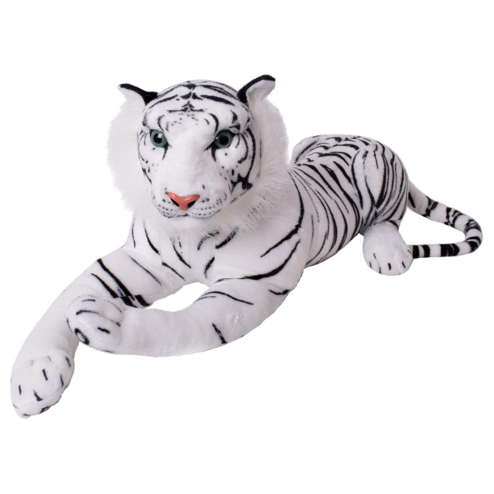 TE-Trend Kuscheltier 80 cm Plüschtier weißer Tiger Stofftiger lebensechte Raubkatze, wohnlich mit tollen Details