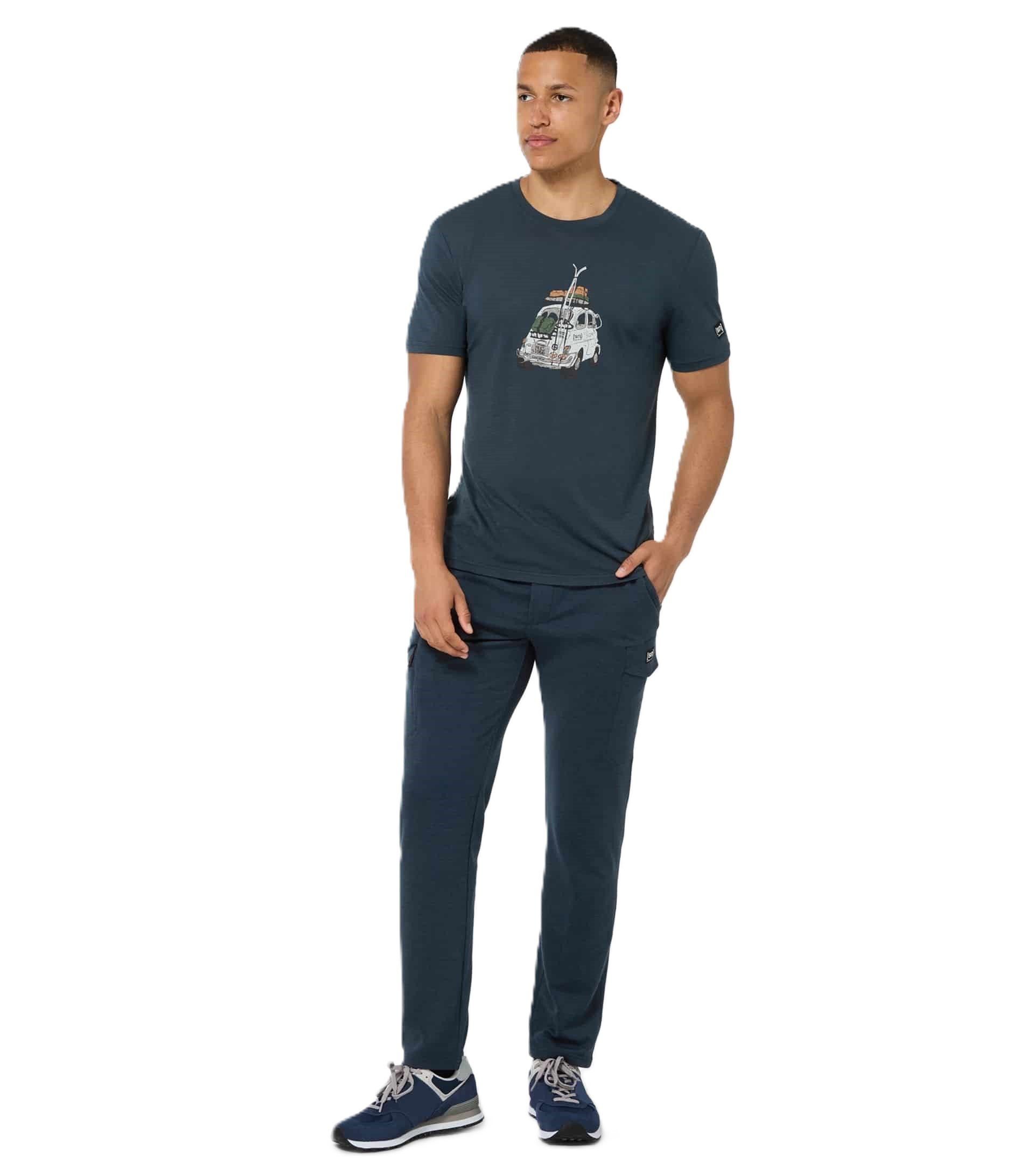 SUPER.NATURAL T-Shirt Carski Tee (Merino-Mix) dunkelblau Herren