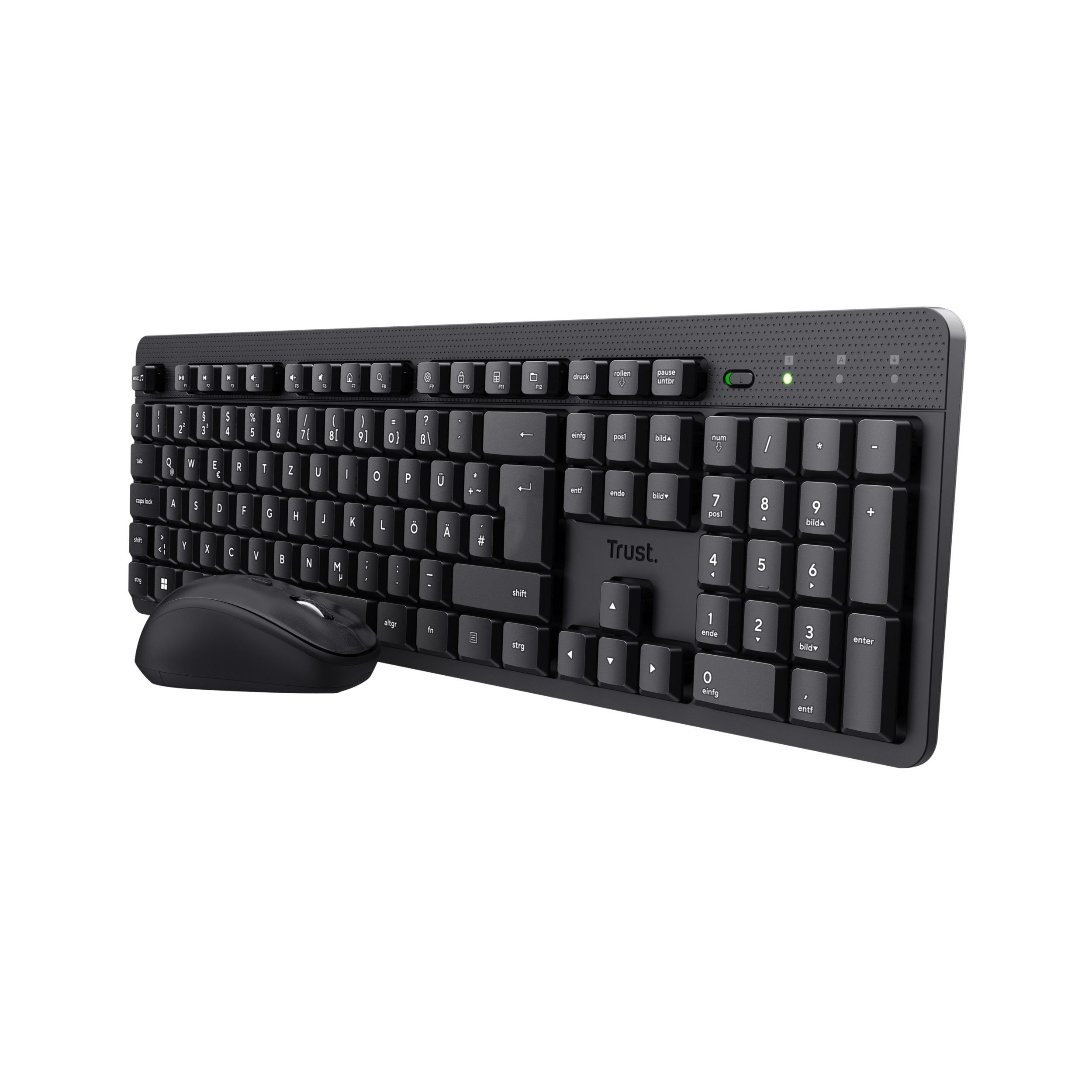 Trust Ody II Silent Wireless Tastatur Maus Set kabellos für PC Laptop Tastatur- und Maus-Set, (Set bestehend aus Tastatur und Maus)
