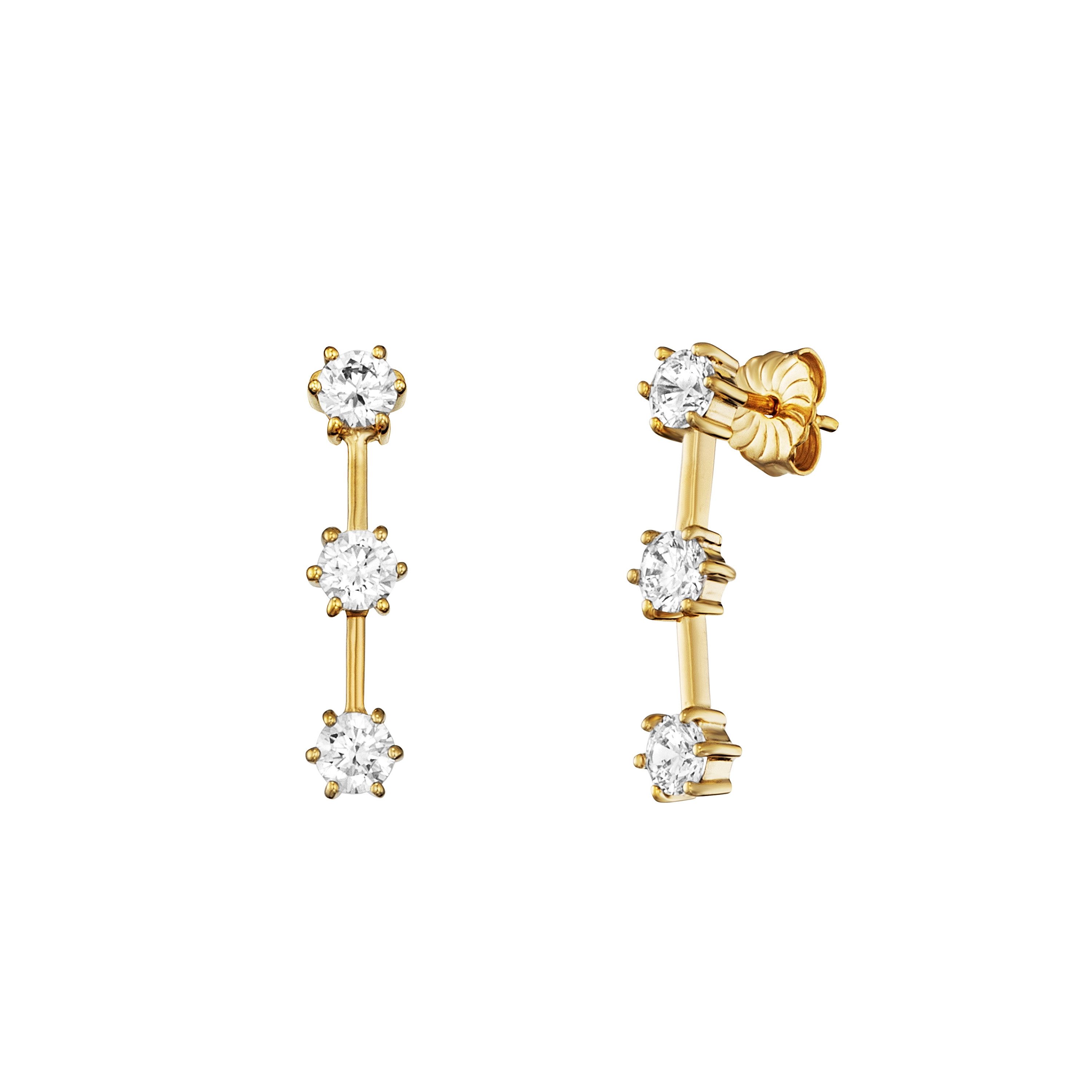 Julie Julsen Paar Ohrhänger 925 Silber vergoldet Zirkonia weiß