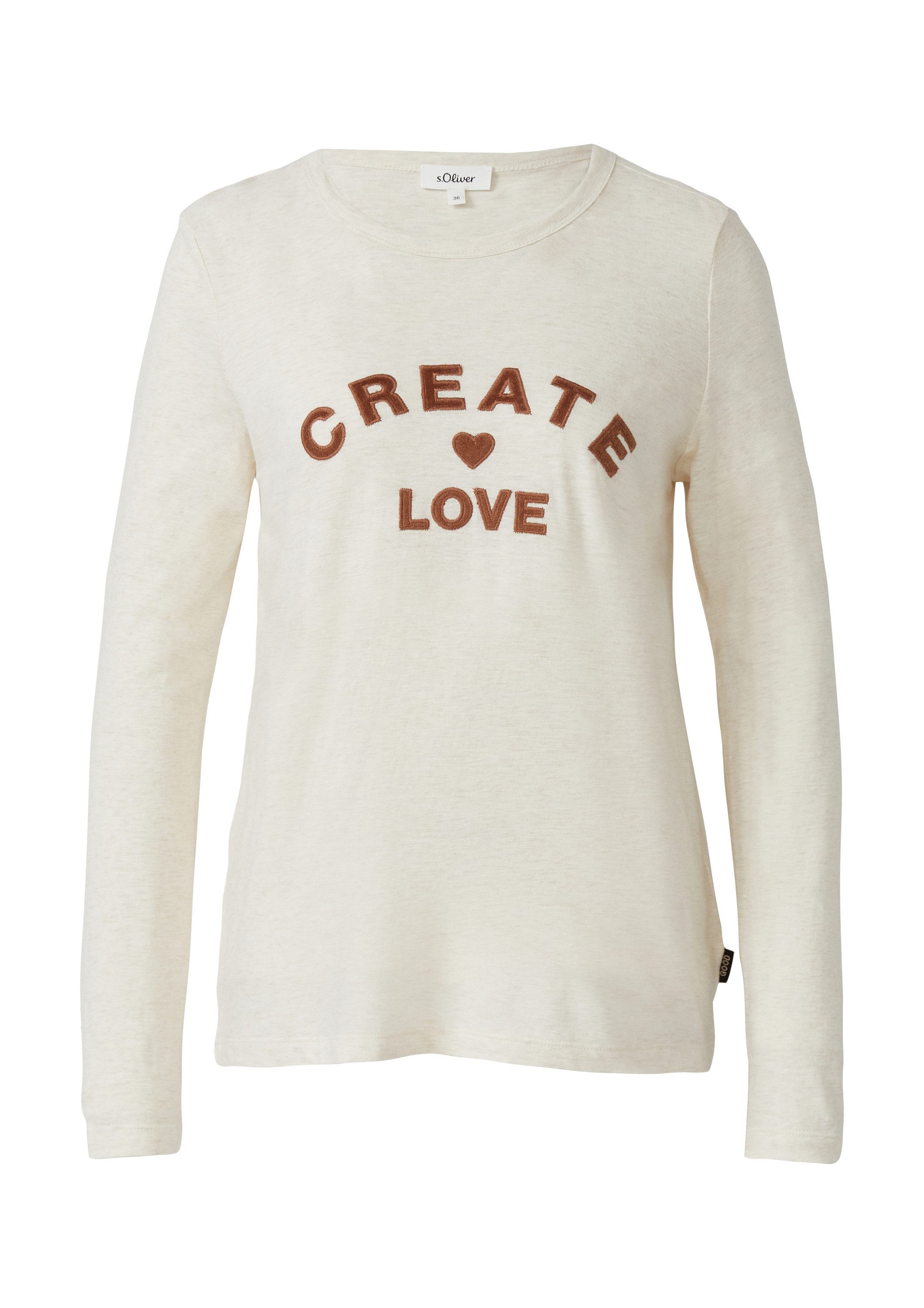 s.Oliver Langarmshirt T-Shirt Longsleeve mit appliziertem Artwork günstig online kaufen