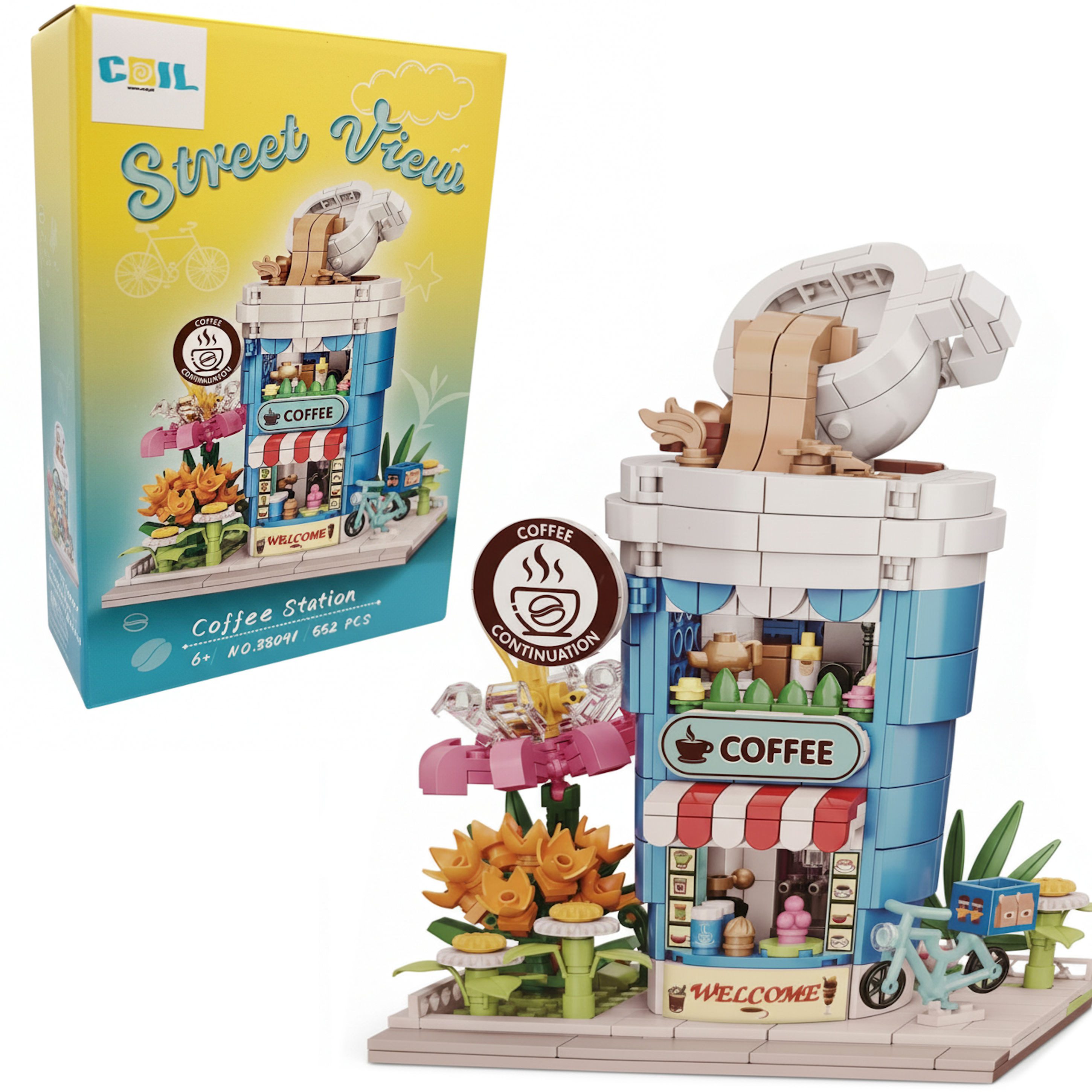 COIL Gebäude aus Blöcken, Bausteinset, Spielbausteine, Baukasten Spielbauklötze, (552 St), Kreatives DIY, Kompatible Blöcke