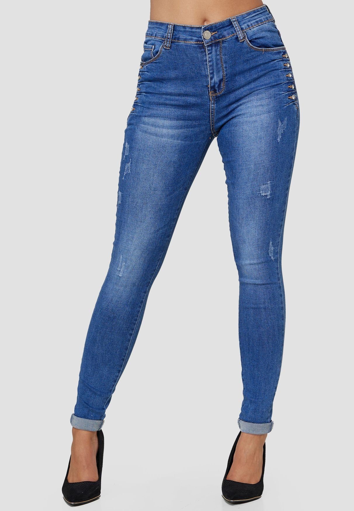 MiSS RJ Skinny-fit-Jeans »3531« (1-tlg) Damen Denim Skinny Jeans Super  Stretch Glitzer Steine Hose Übergröße online kaufen | OTTO