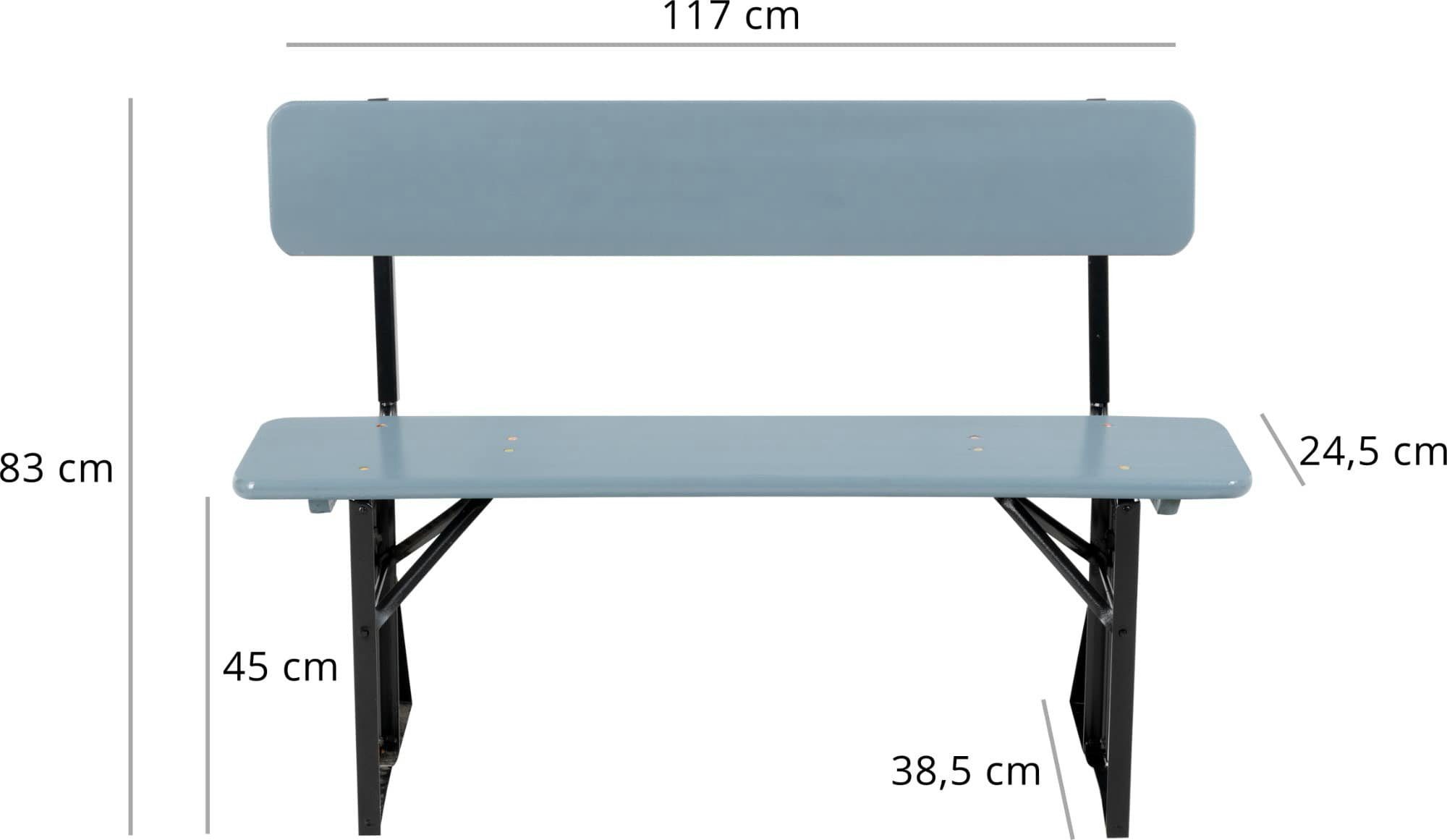 Stagecaptain Sitzbank "Hirschgarten" Bierzeltbank mit Lehne 119 cm (1-St), Gartensitzbank, Campingbank, Gartenbank zusammenklappbar