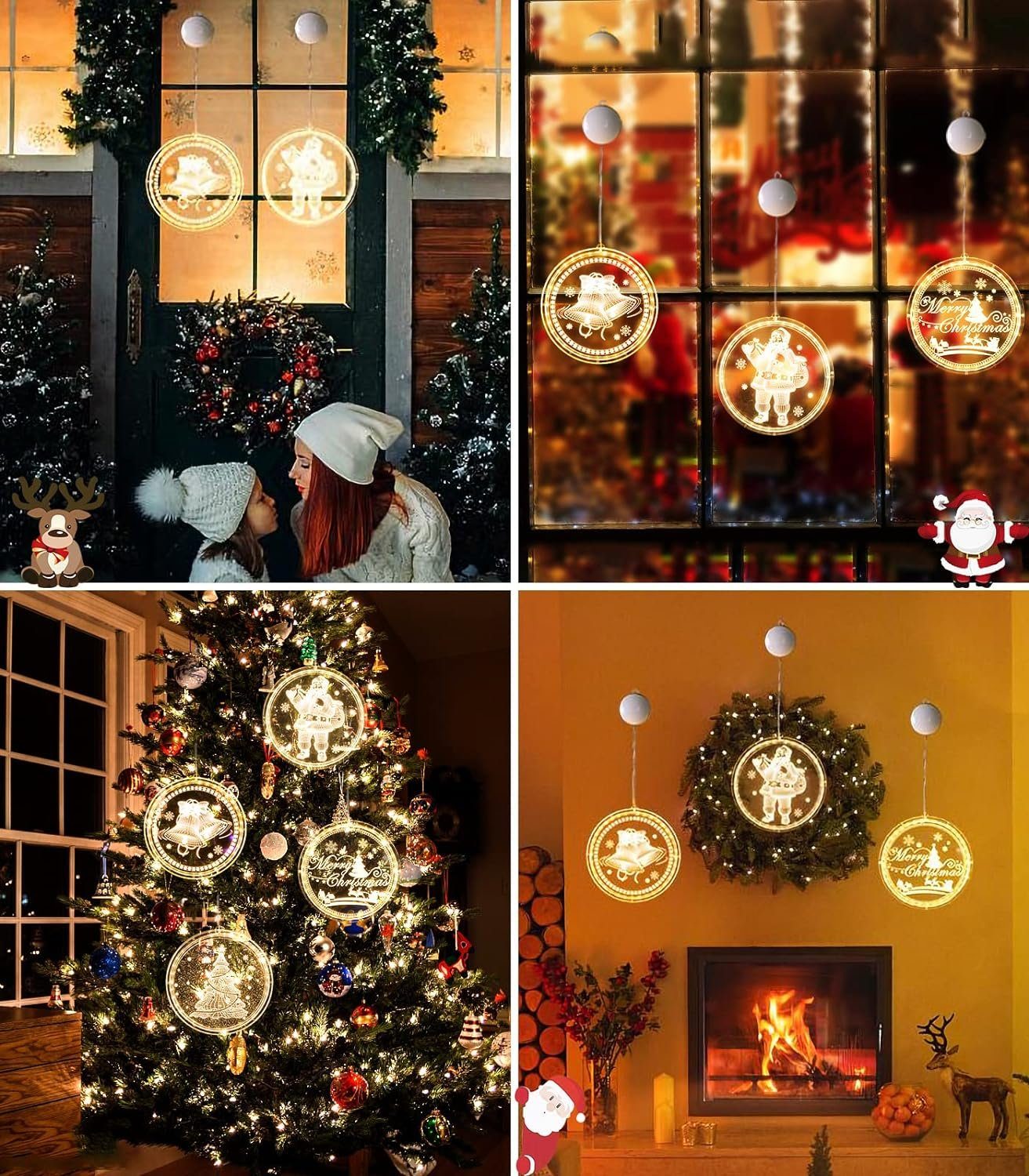 Dekorative Warmfarben Fenster Fensterdekoration Weihnachtsbeleuchtung autolock Licht Weihnachten