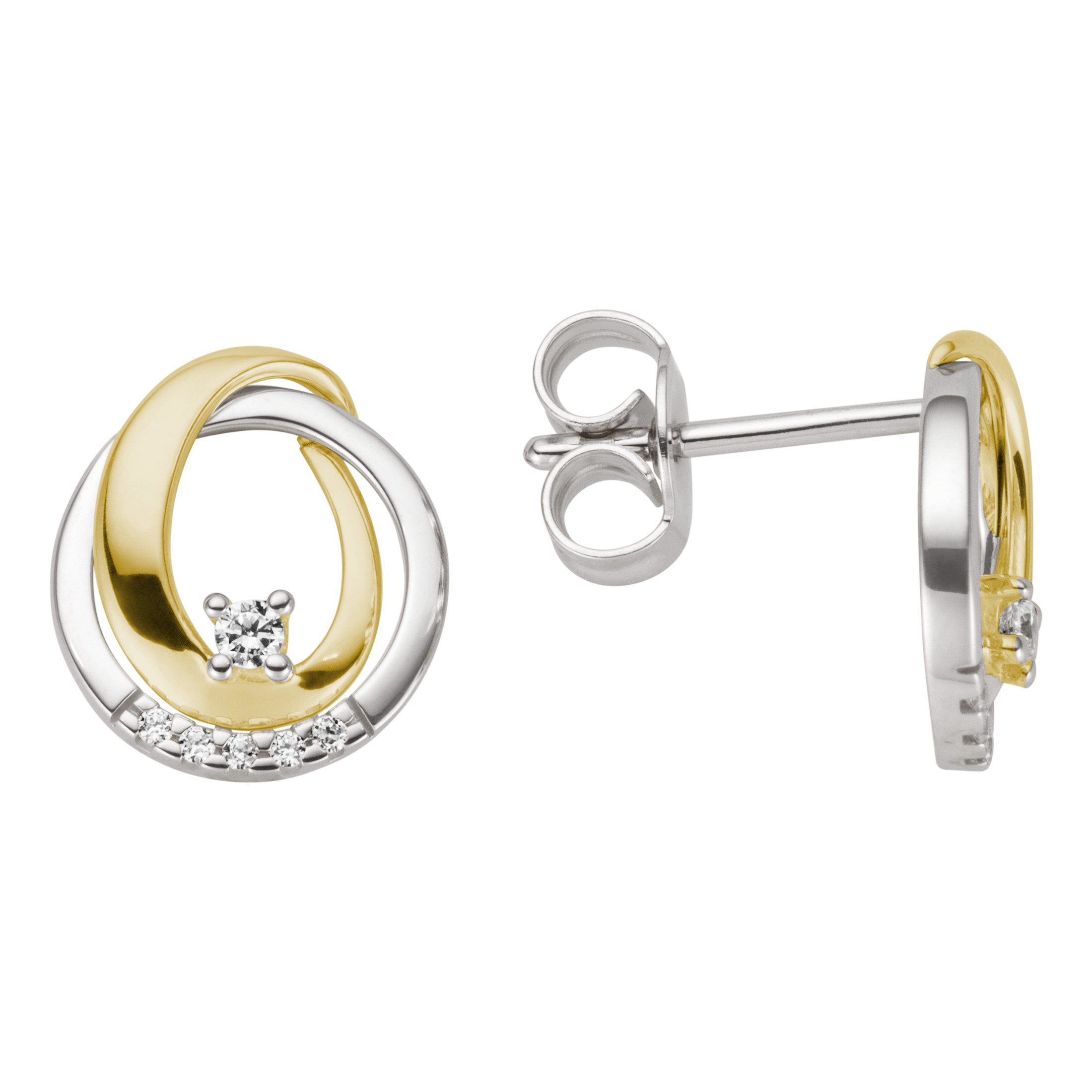 Firetti Paar Ohrstecker Schmuck Geschenk Gold 375 Ohrschmuck Ohrringe Fantasie, mit Brillanten