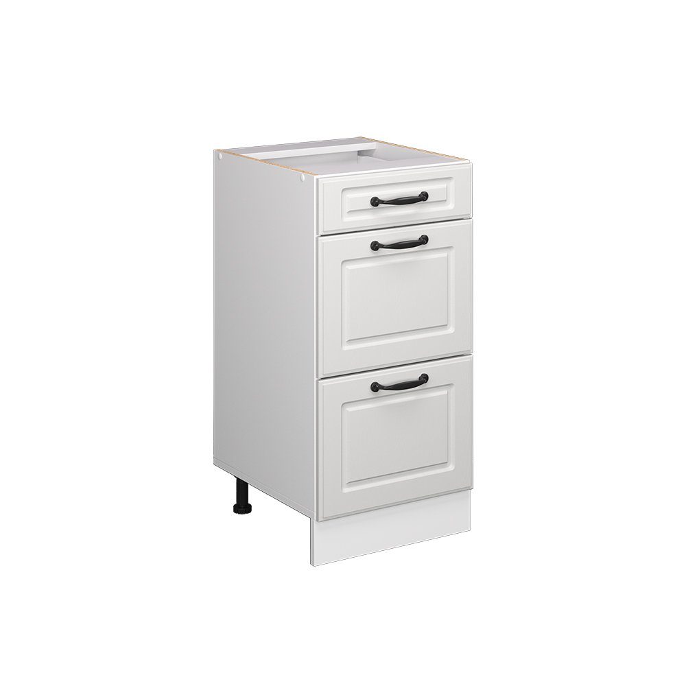 Vicco Unterschrank R-Line, Weiß Landhaus/Weiß, 40 cm mit Schubladen, ohne Arbeitsplatte (1-St)