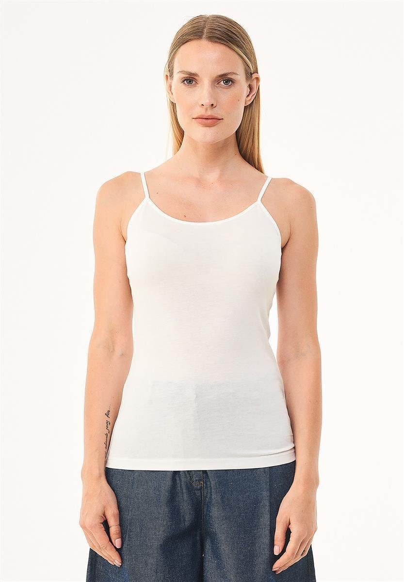 ORGANICATION 2-in-1-Top Women's Spaghetti Strap Top in Off White
