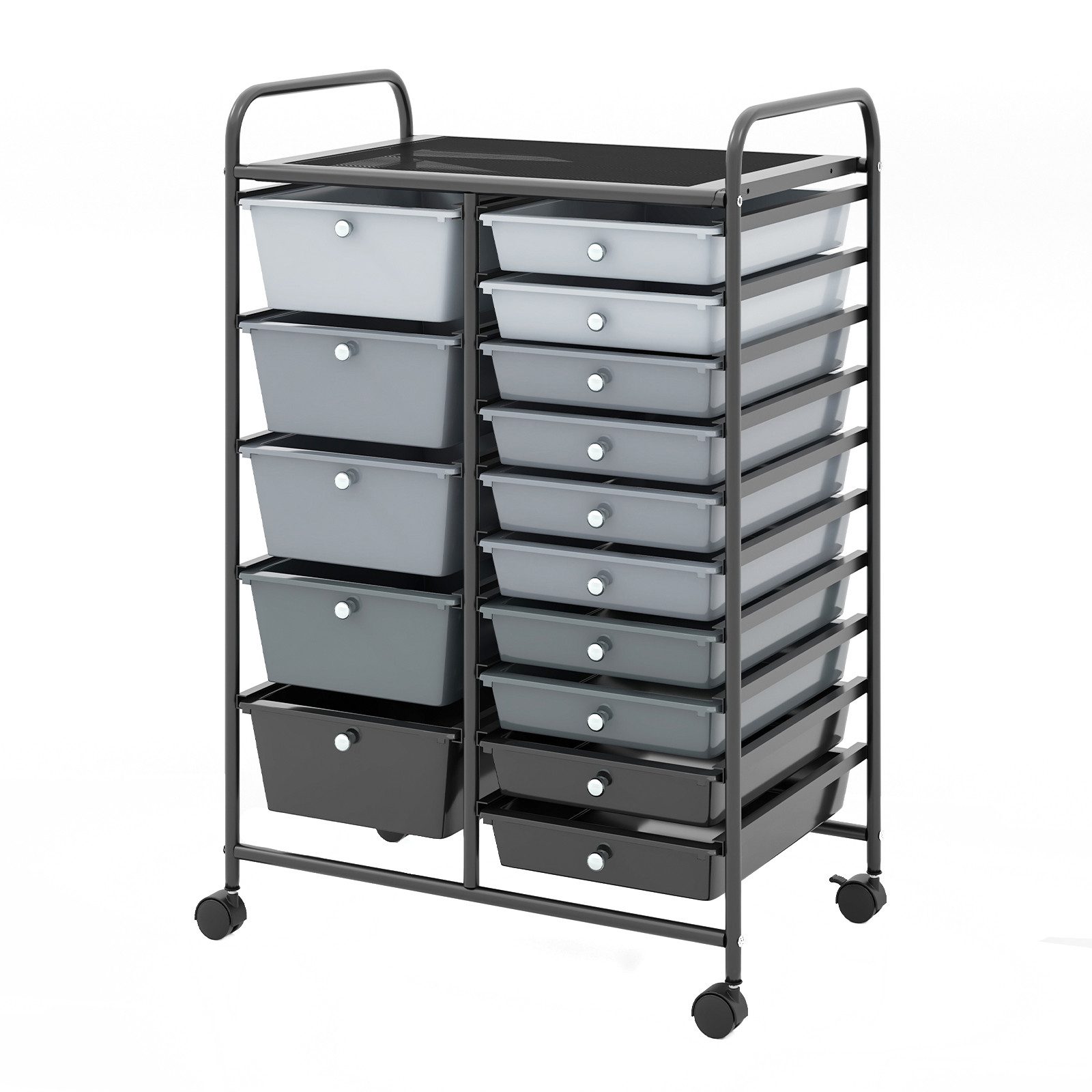 COSTWAY Rollcontainer, Bürocontainer mit 15 stapelbaren Schubladen & Rollen günstig online kaufen