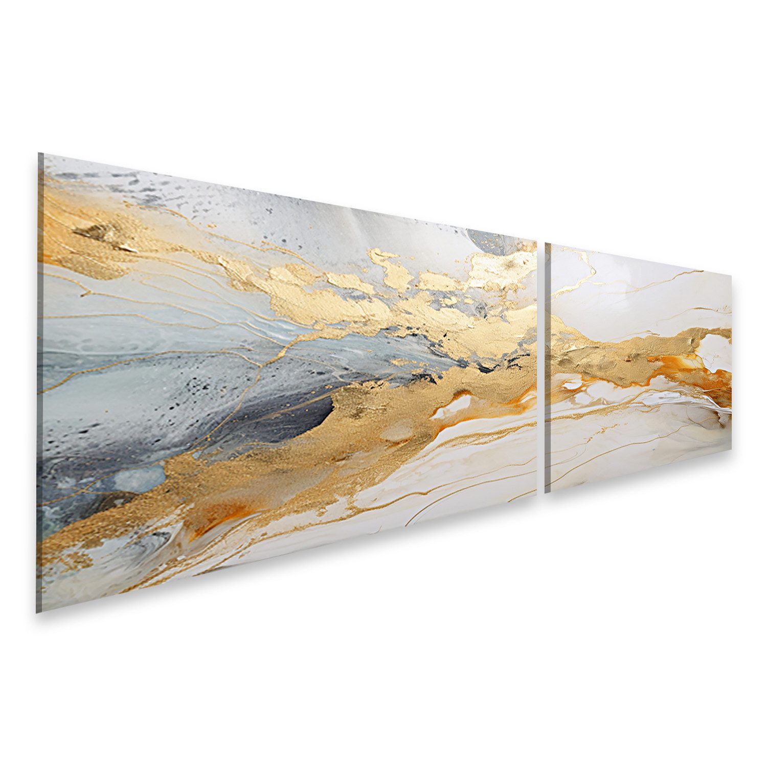Leinwandbild Gold Marmor Abstrakt Ai Natürlichen Granit Boden Weiß Stein Bilder